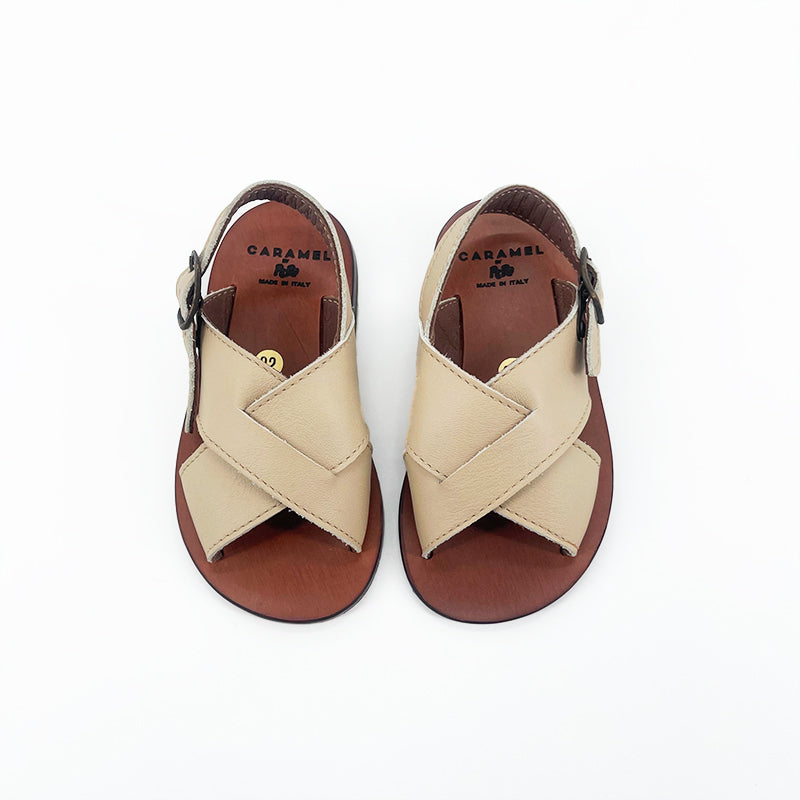 Boys & Girls Beige Leather Sandals