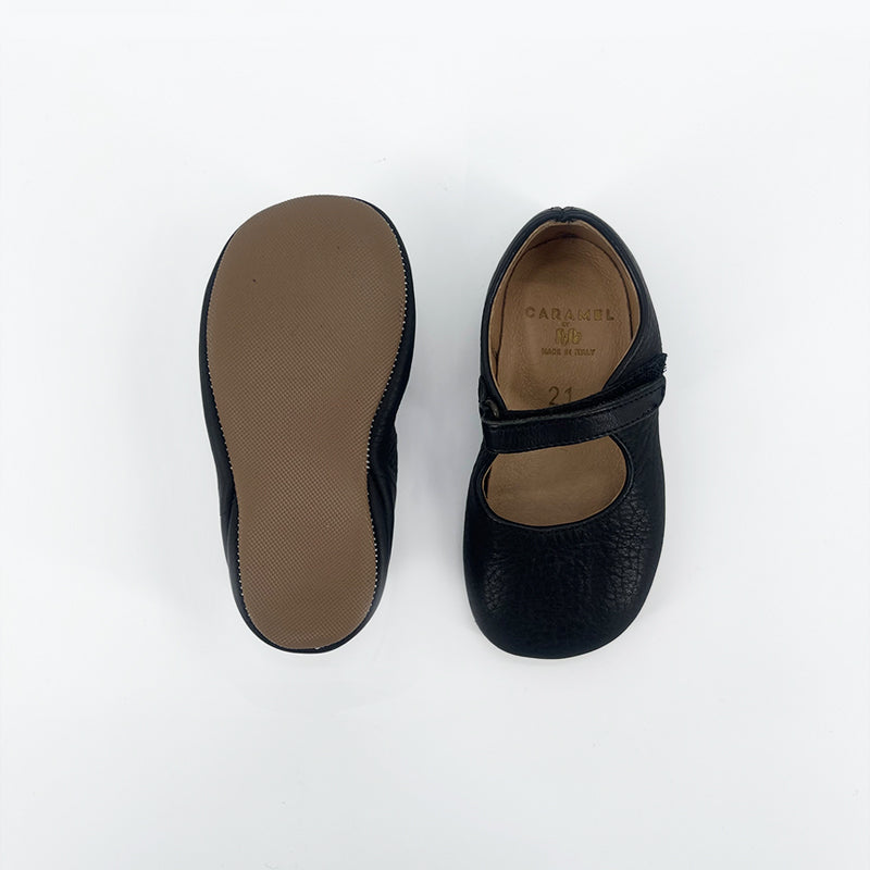 Baby Girls Black Leather Shoes