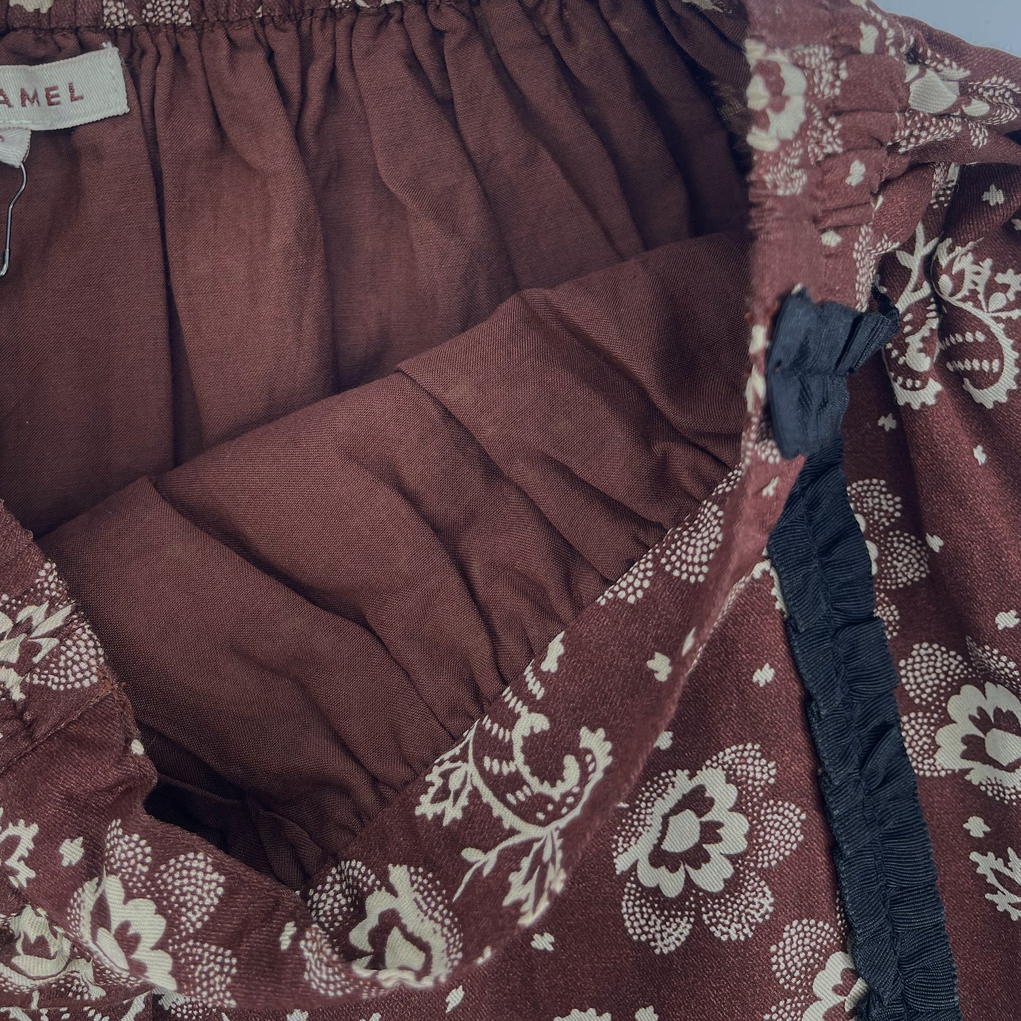 Girls Brown Printed Skirt
