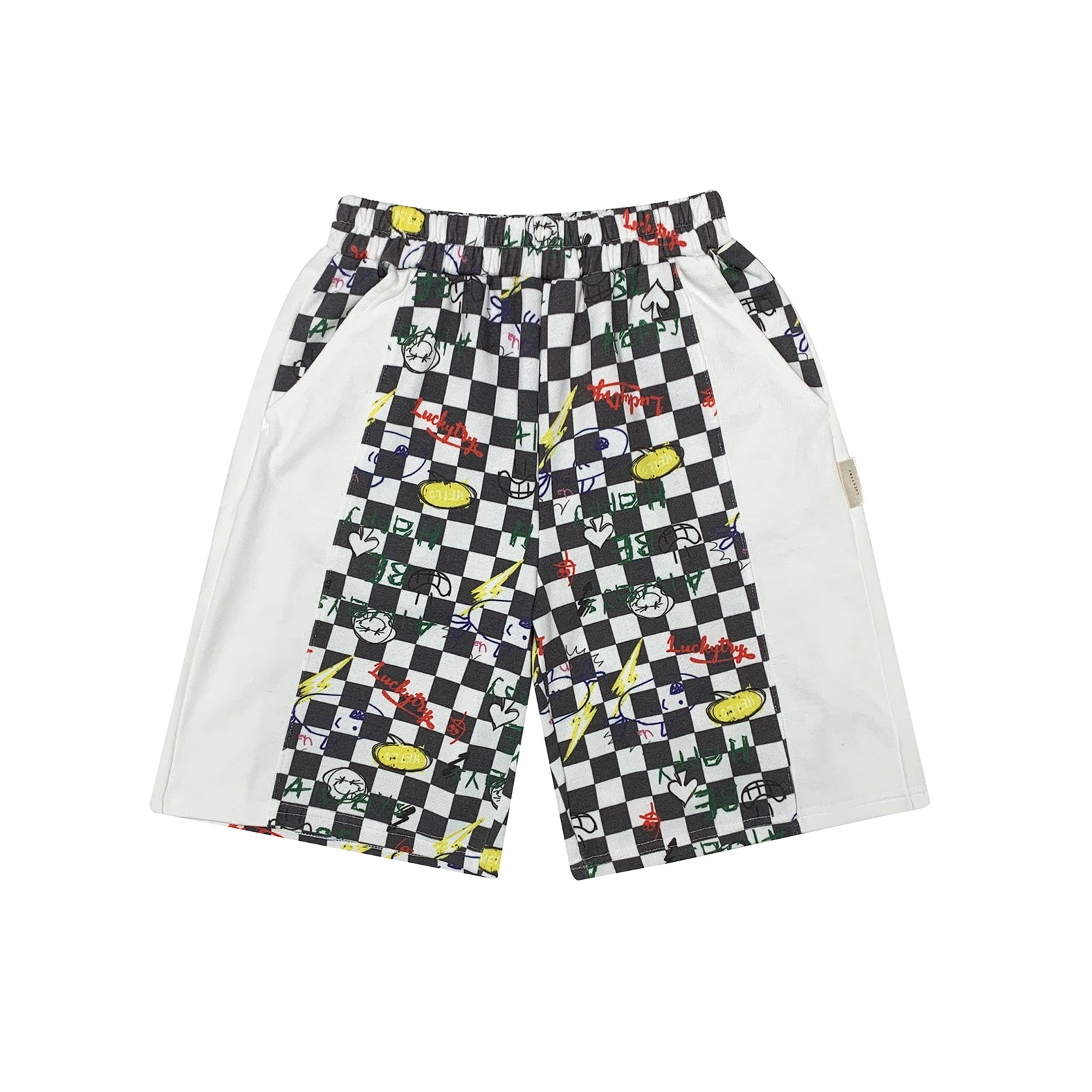 Boys & Girls Black Printed Shorts