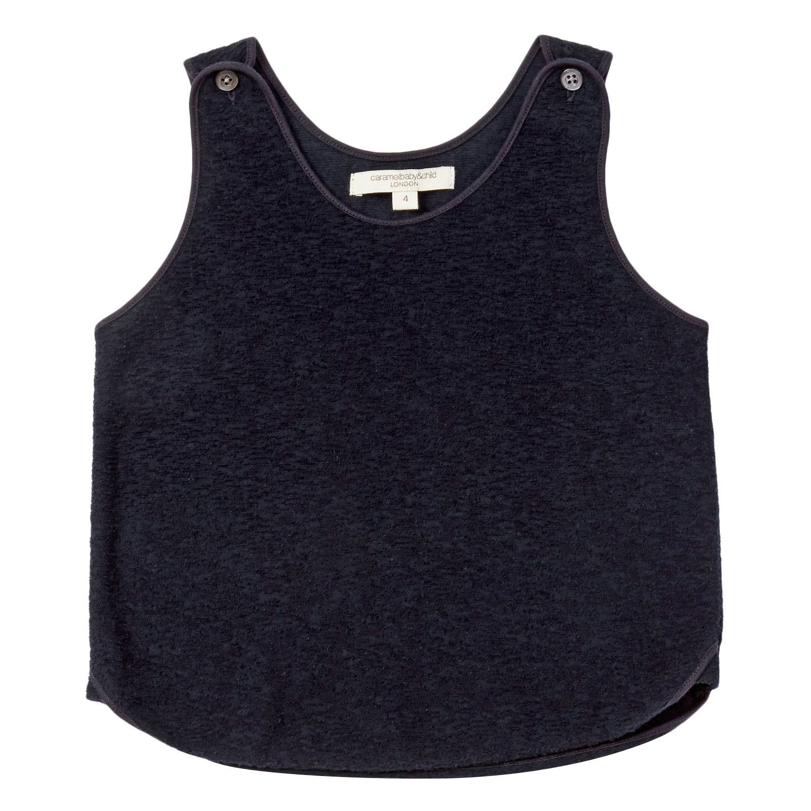 Girls Navy Blue Textured Fleece Jersey Vest - CÉMAROSE | Children's Fashion Store