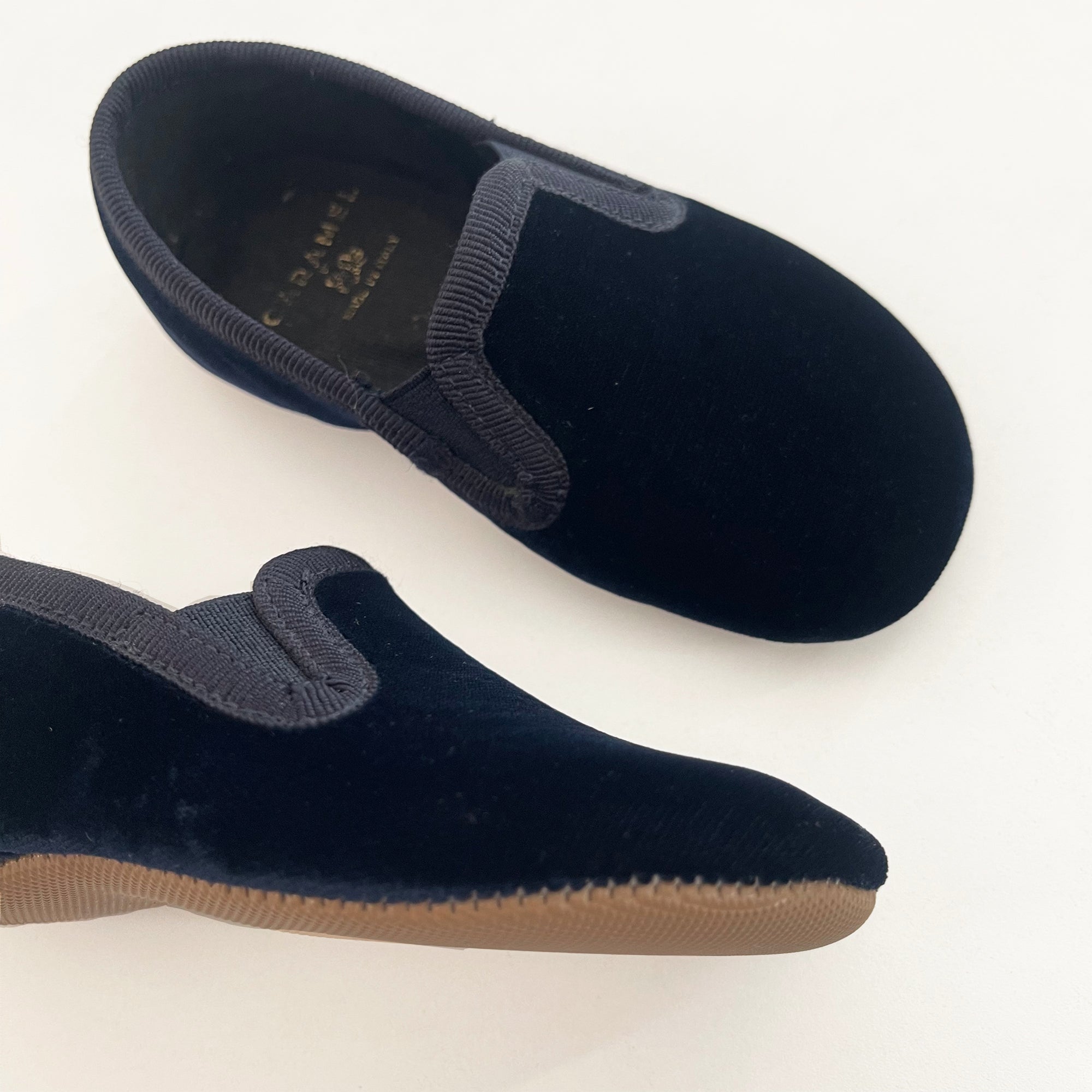 Girls Blue Velvet Shoes