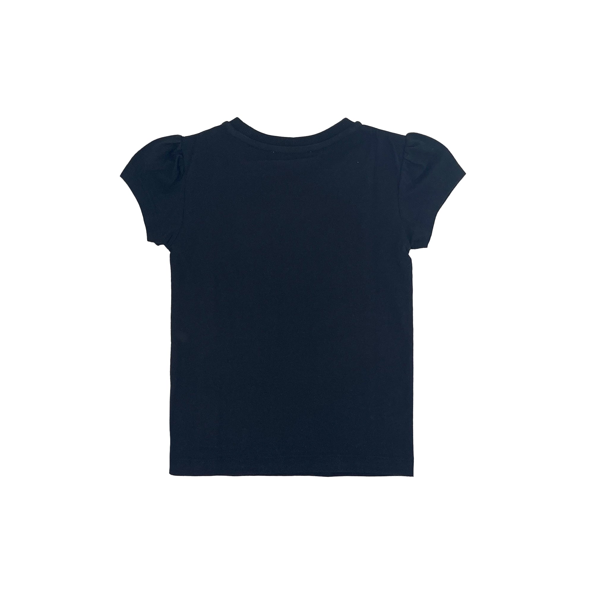 Girls Black Logo Cotton T-Shirt
