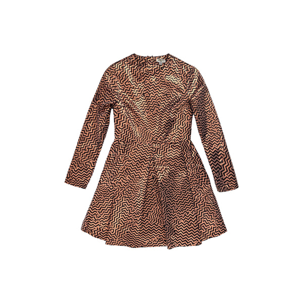 Girls Metallic Bronze&Black Monster Dress