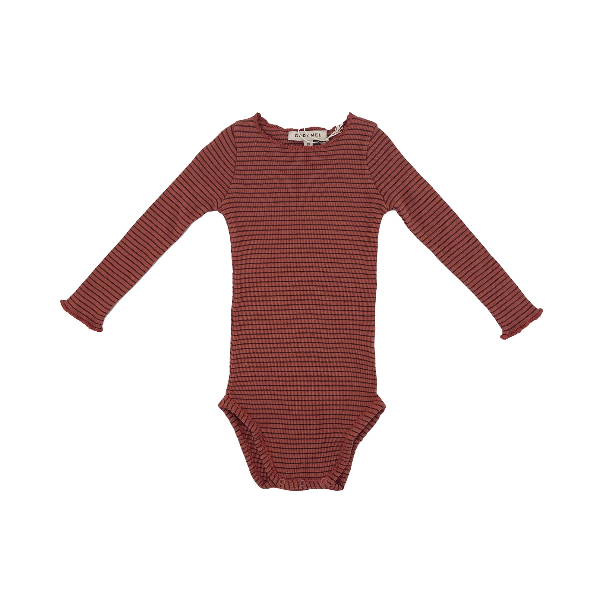 Baby Girls Red Stripes Cotton Babysuit