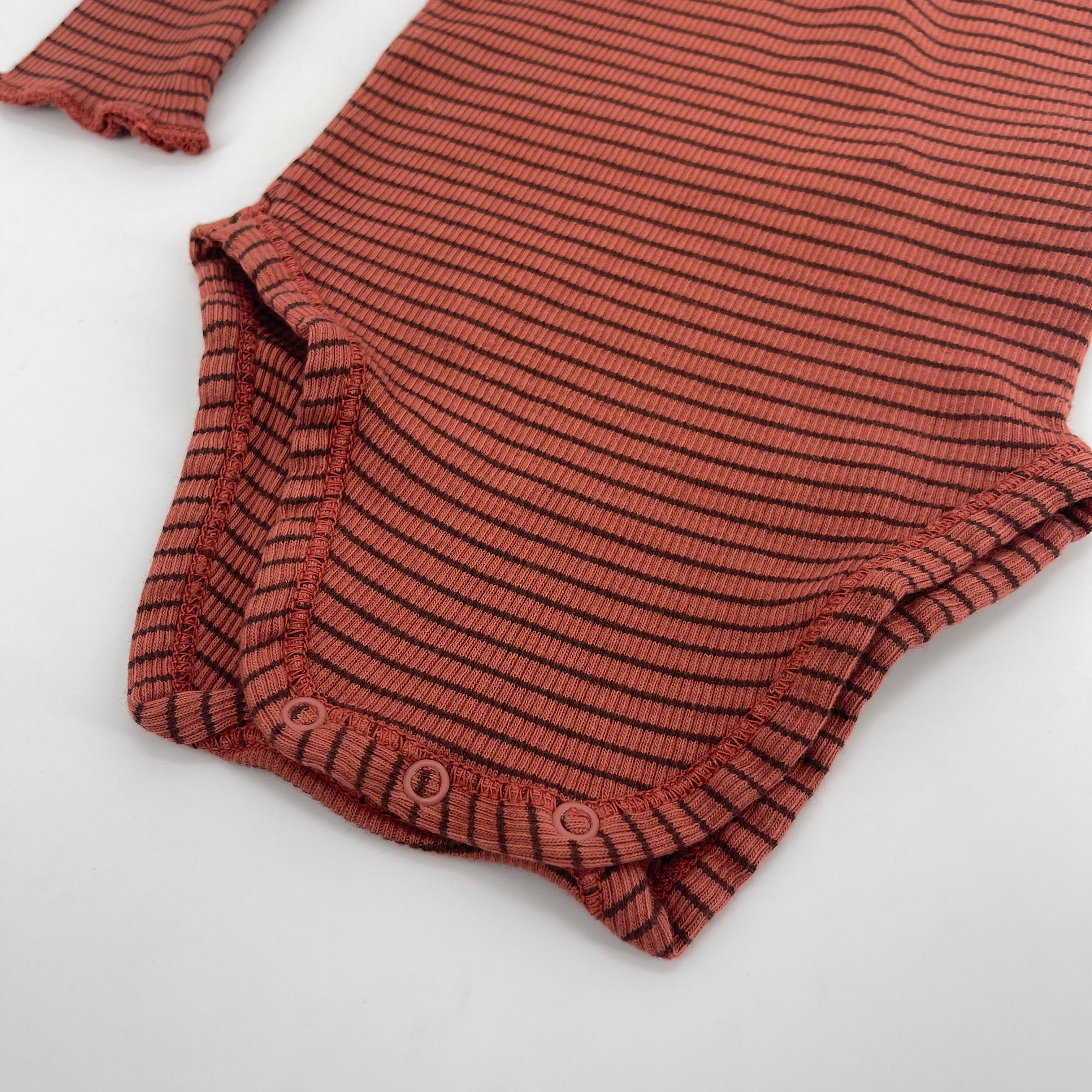 Baby Girls Red Stripes Cotton Babysuit