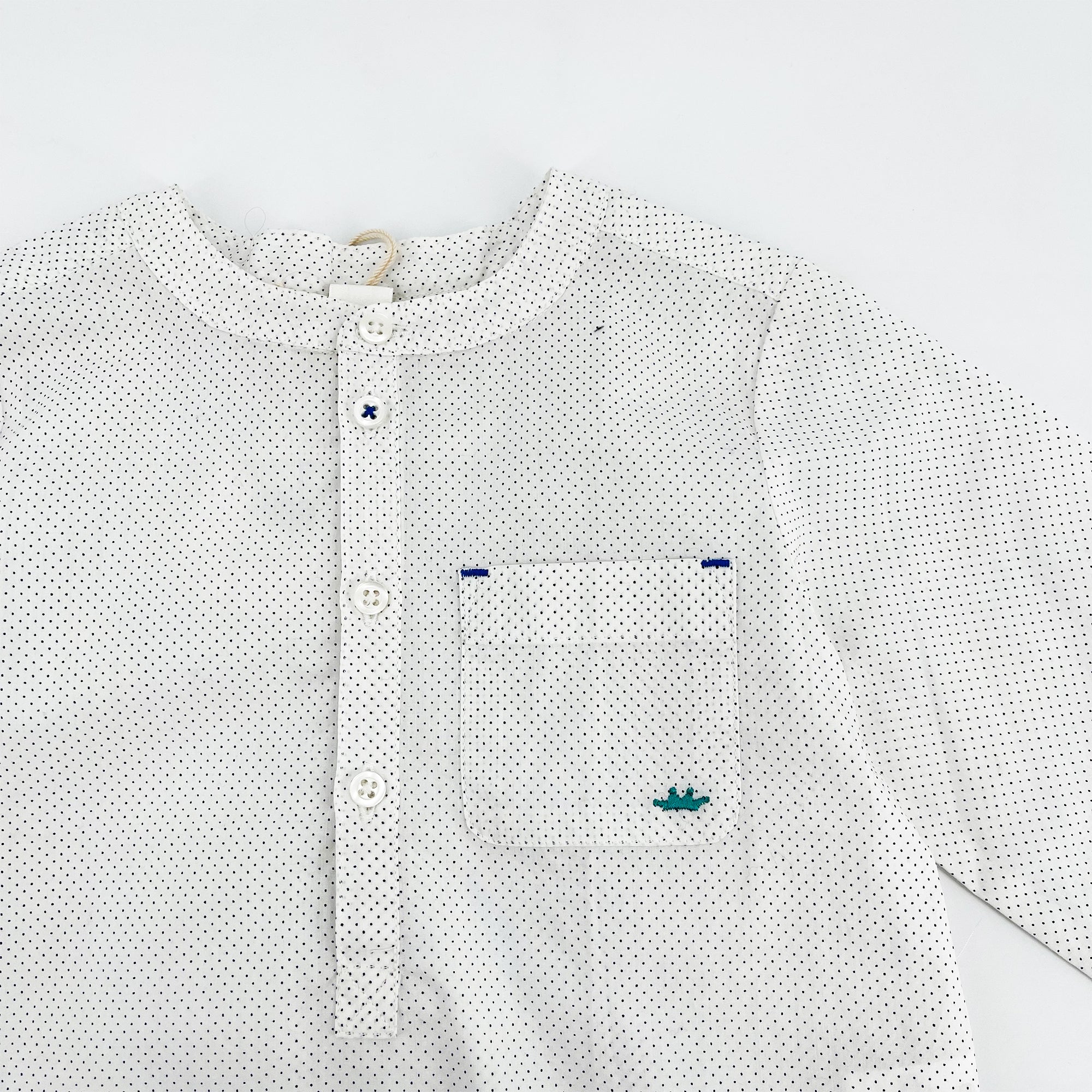 Baby Boys Multicolor Stripe Dot Printed Grandad Shirt