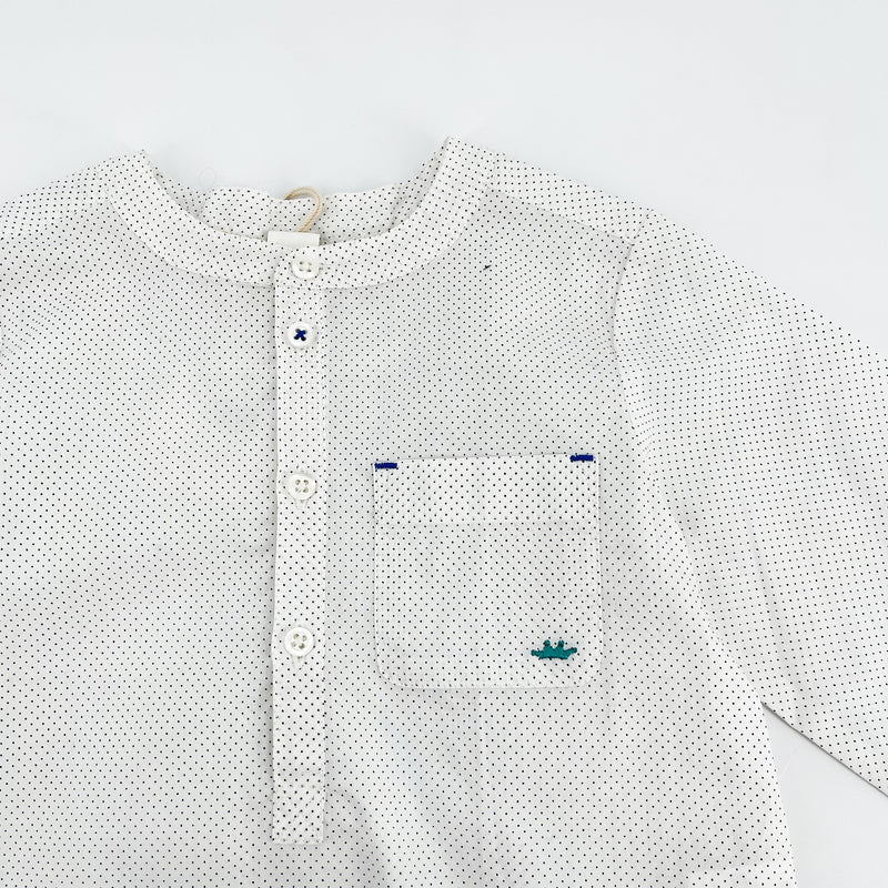 Baby Boys Multicolor Stripe Dot Printed Grandad Shirt