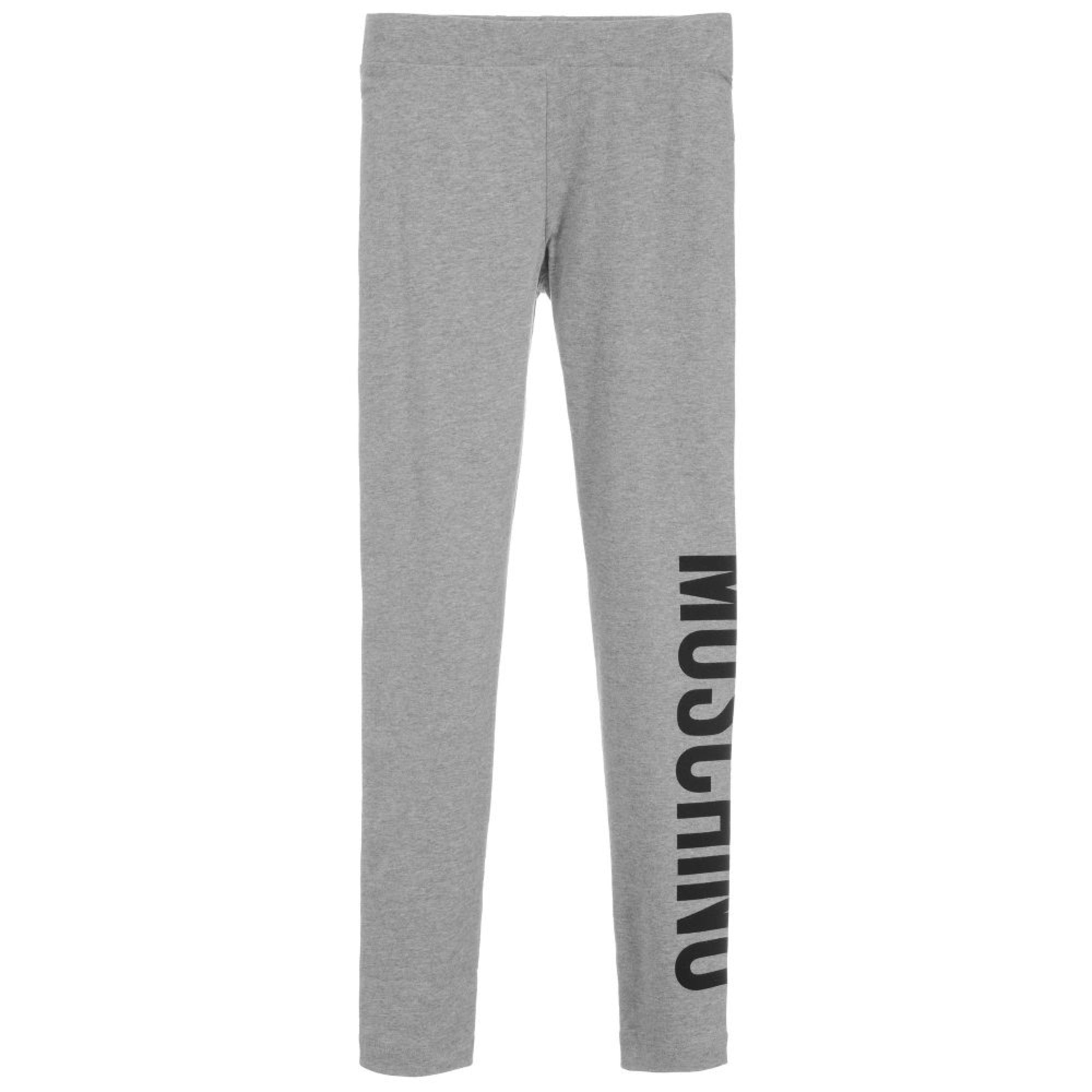 Baby Girls Melange Grey Cotton Leggings