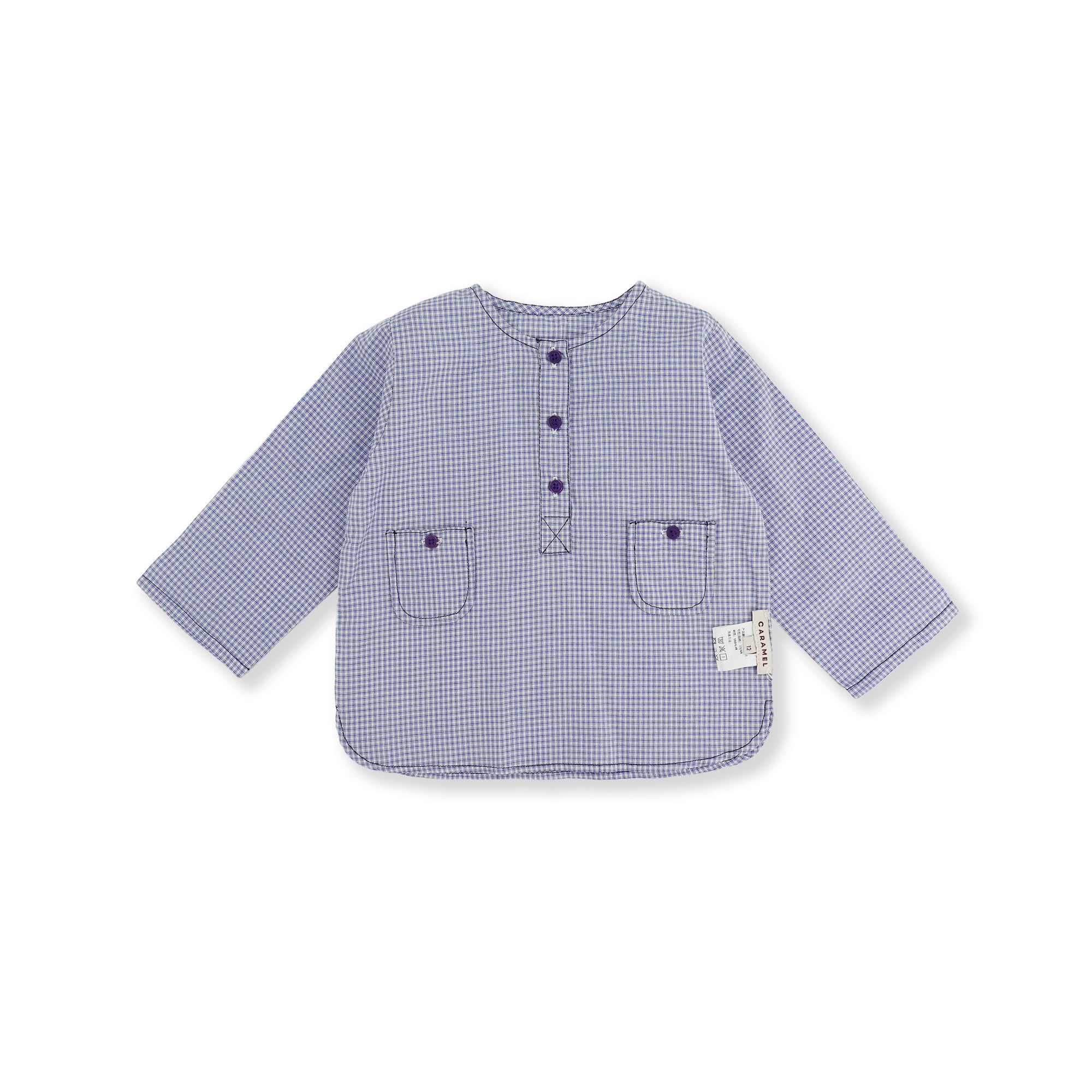 Baby Boys Blue Check Cotton Shirt