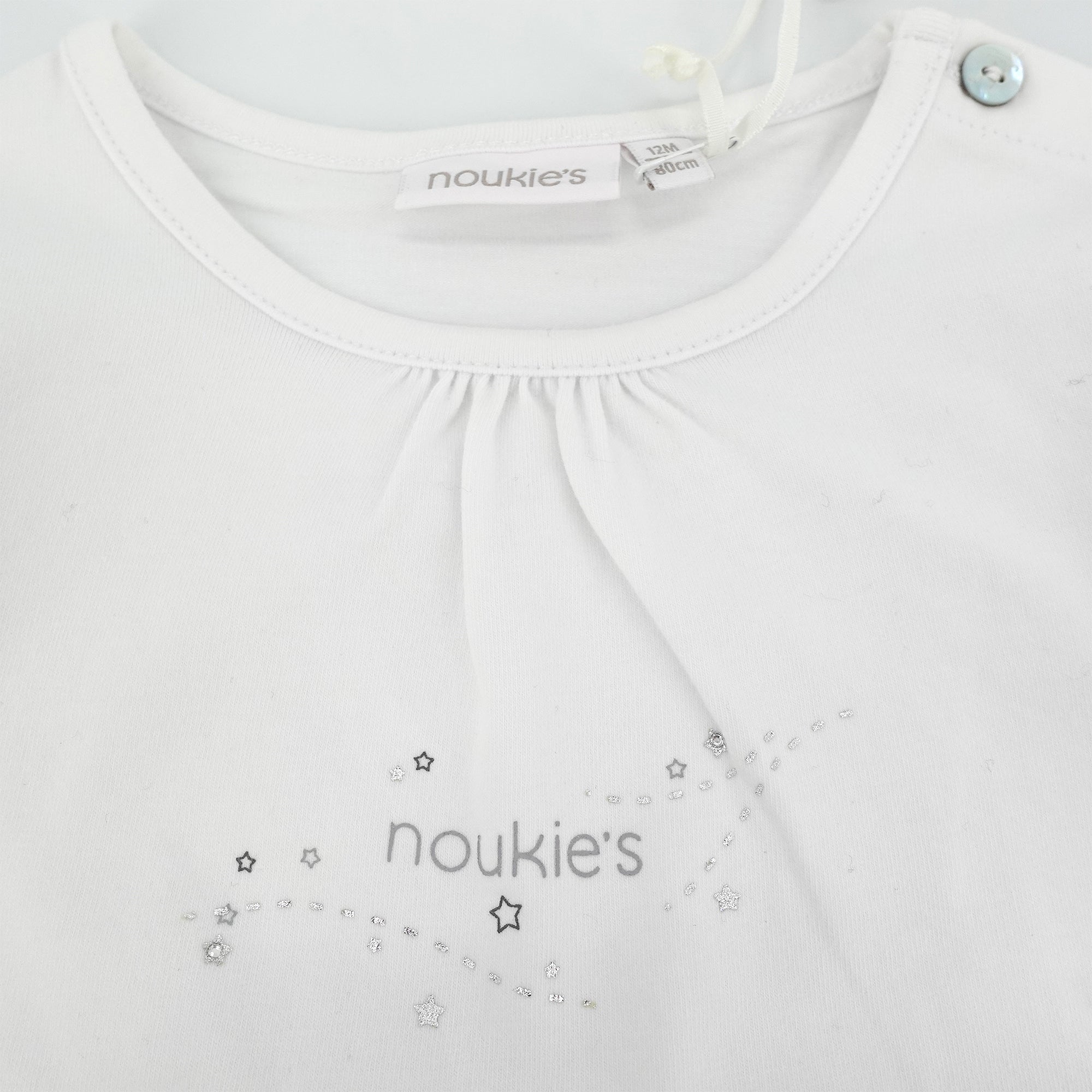 Baby Girls White Cotton T-Shirt