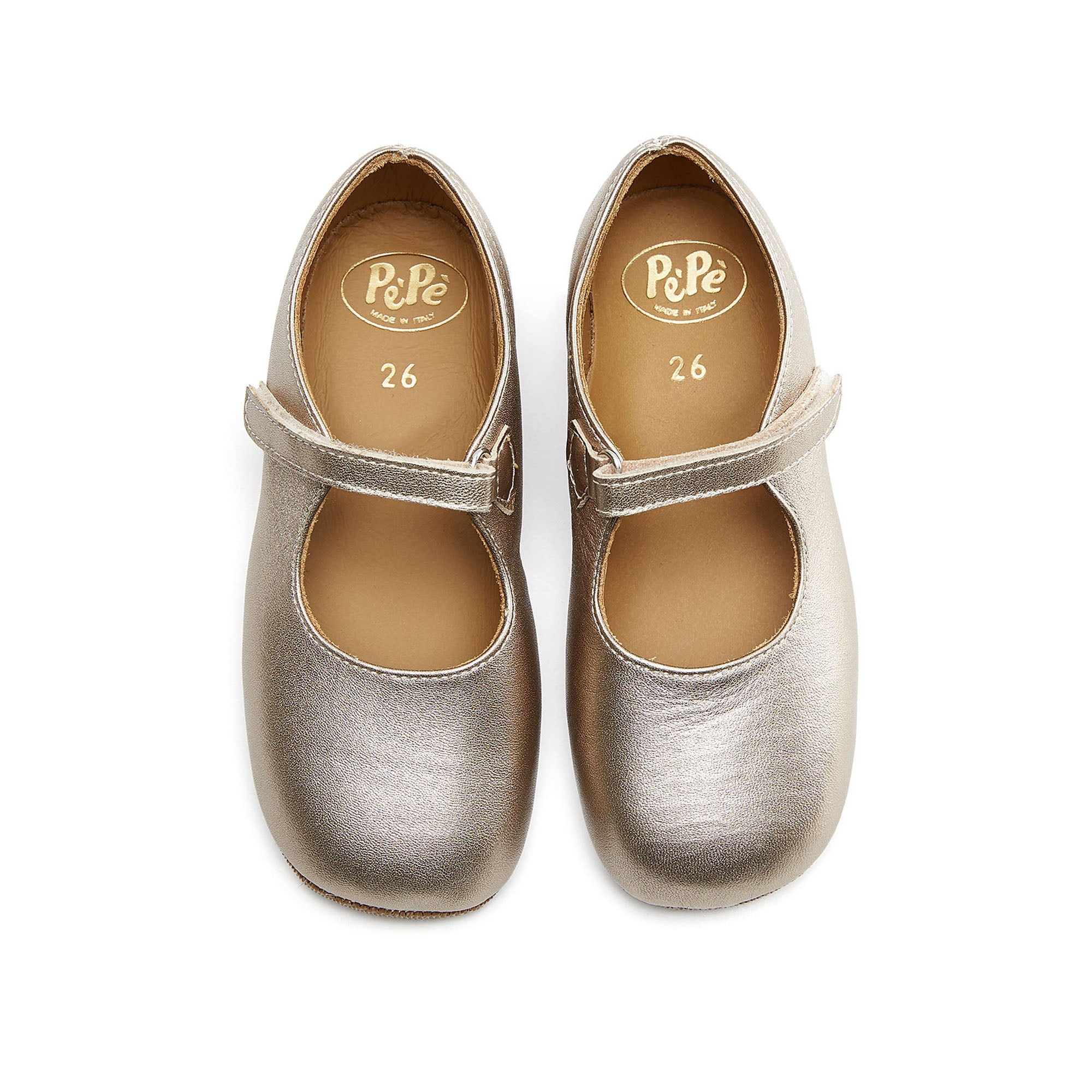 Baby Girls Gold Leather Shoes
