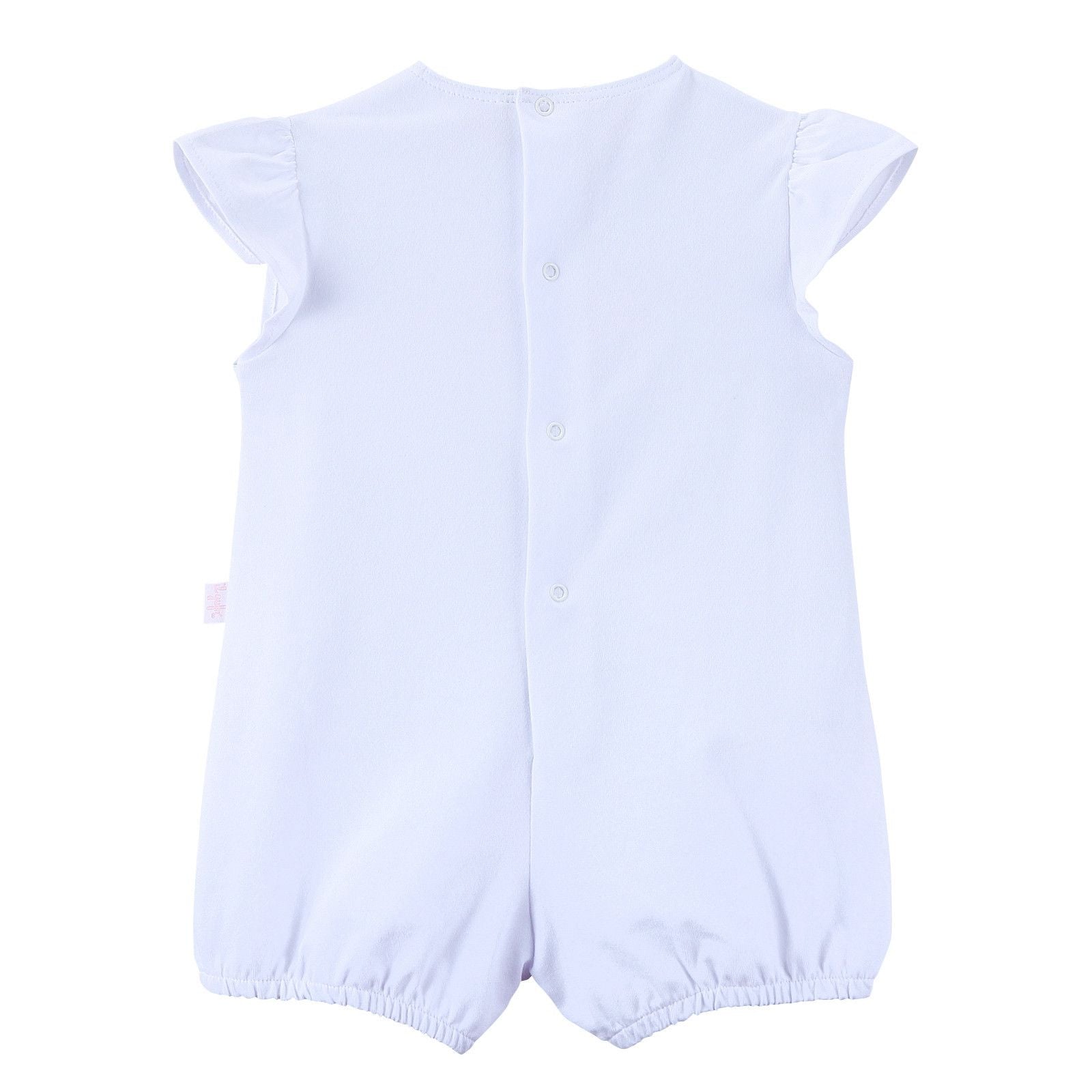 Baby Girls White Bird Printed Cotton Short Jersey Bodysuit - CÉMAROSE | Children's Fashion Store - 2