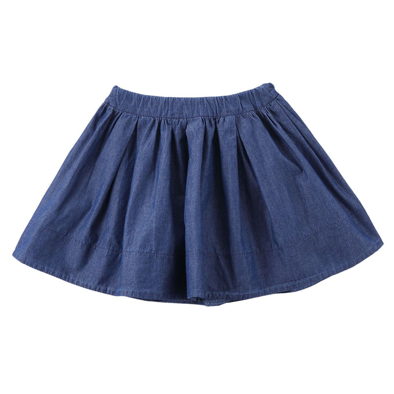 Girls Light Blue Cotton Patch Trims Skirt - CÉMAROSE | Children's Fashion Store - 2