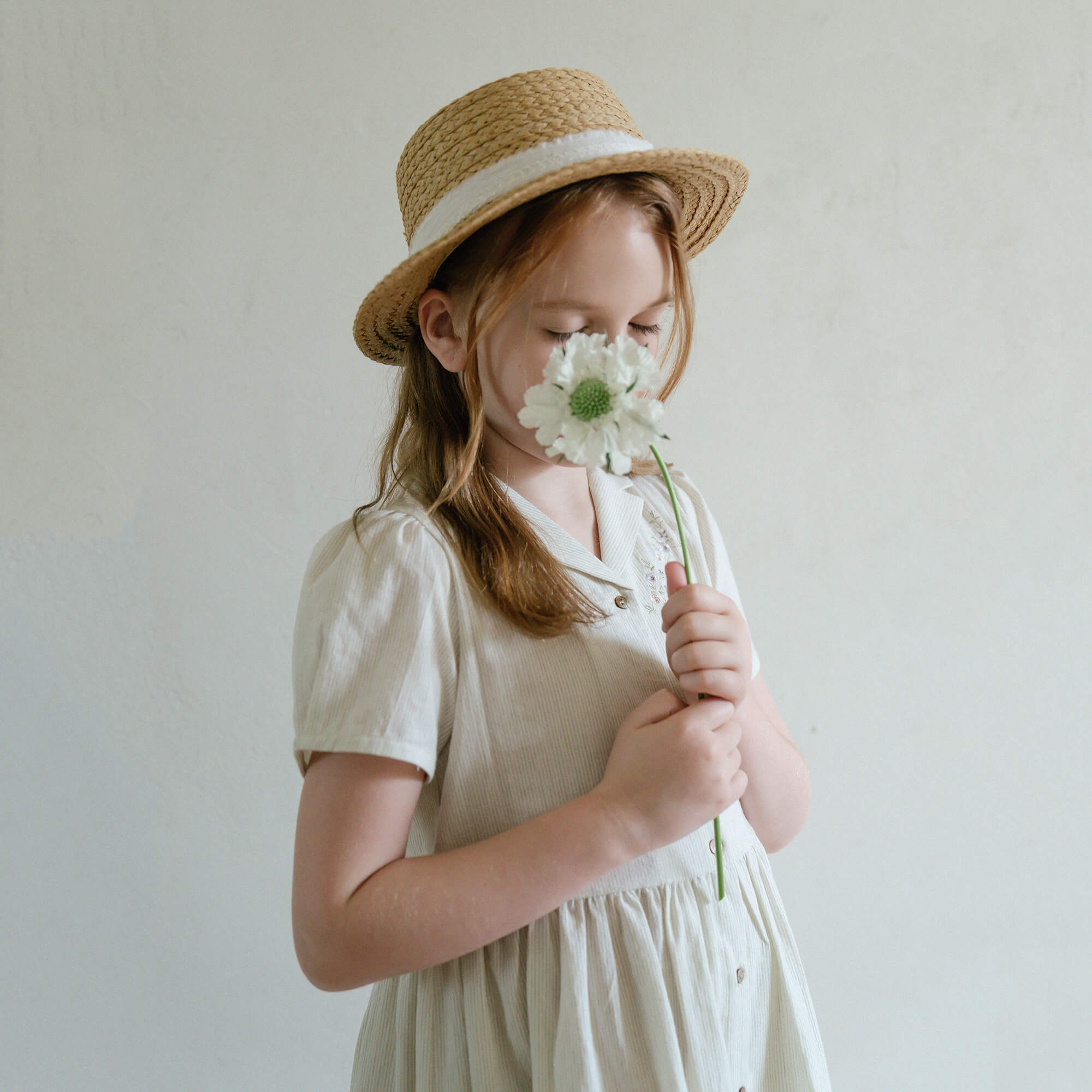 Girls Mint Embroidered Cotton Dress
