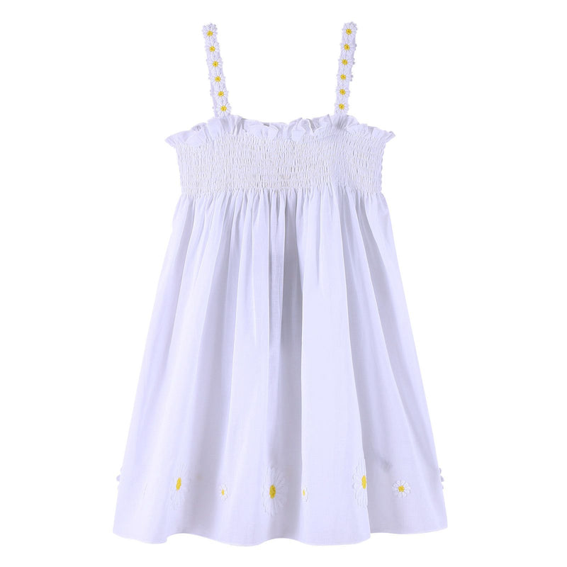 Girls Ivory Backless Dress With Flower Patch Trims - CÉMAROSE | Children's Fashion Store - 2