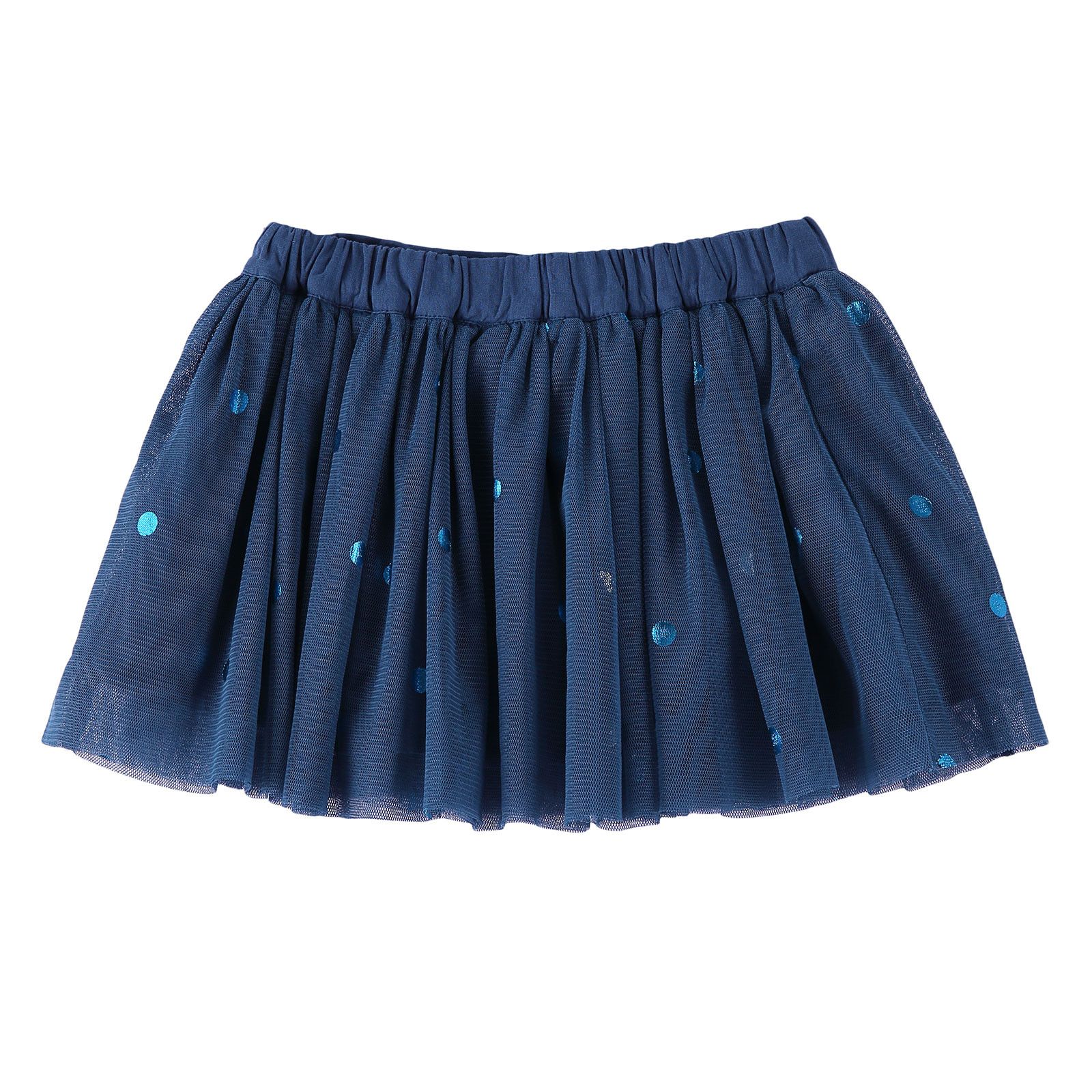Girls Blue Scattered Sequins Trims Tulle Party Skirt - CÉMAROSE | Children's Fashion Store - 2