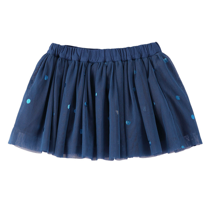 Girls Blue Scattered Sequins Trims Tulle Party Skirt - CÉMAROSE | Children's Fashion Store - 2