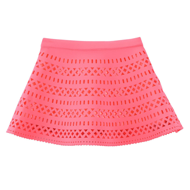 Girls Light Pink Hollow Skirt With Cotton Lining - CÉMAROSE | Children's Fashion Store - 2