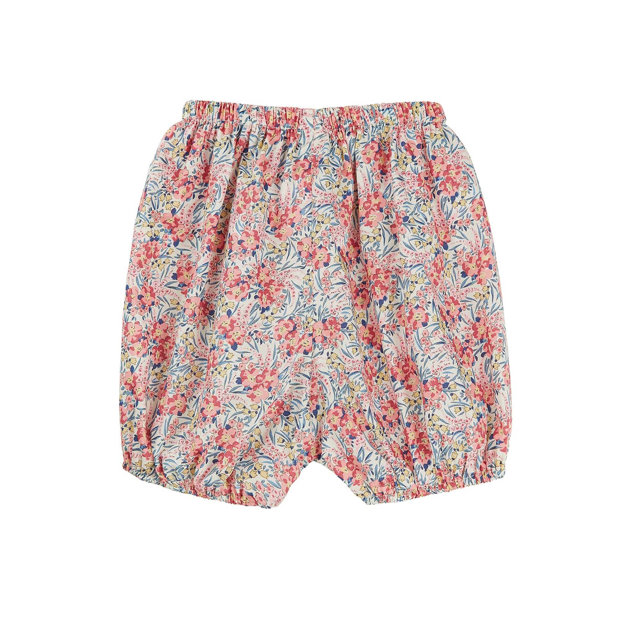 Baby Girls Pink Flowers Cotton Bloomers