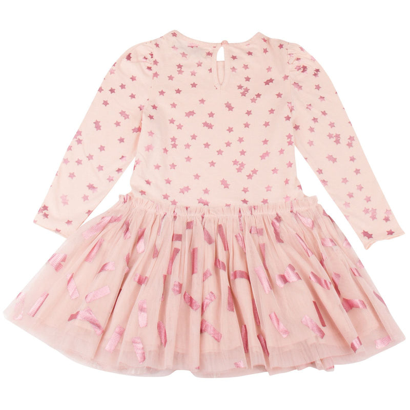 Primrose Girls Pink Cotton Jersey&Tulle Long Sleeve Dress - CÉMAROSE | Children's Fashion Store - 2