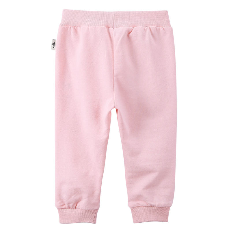 Baby Girls Pink Ribbed Cuffs Cotton Trousers - CÉMAROSE | Children's Fashion Store - 2
