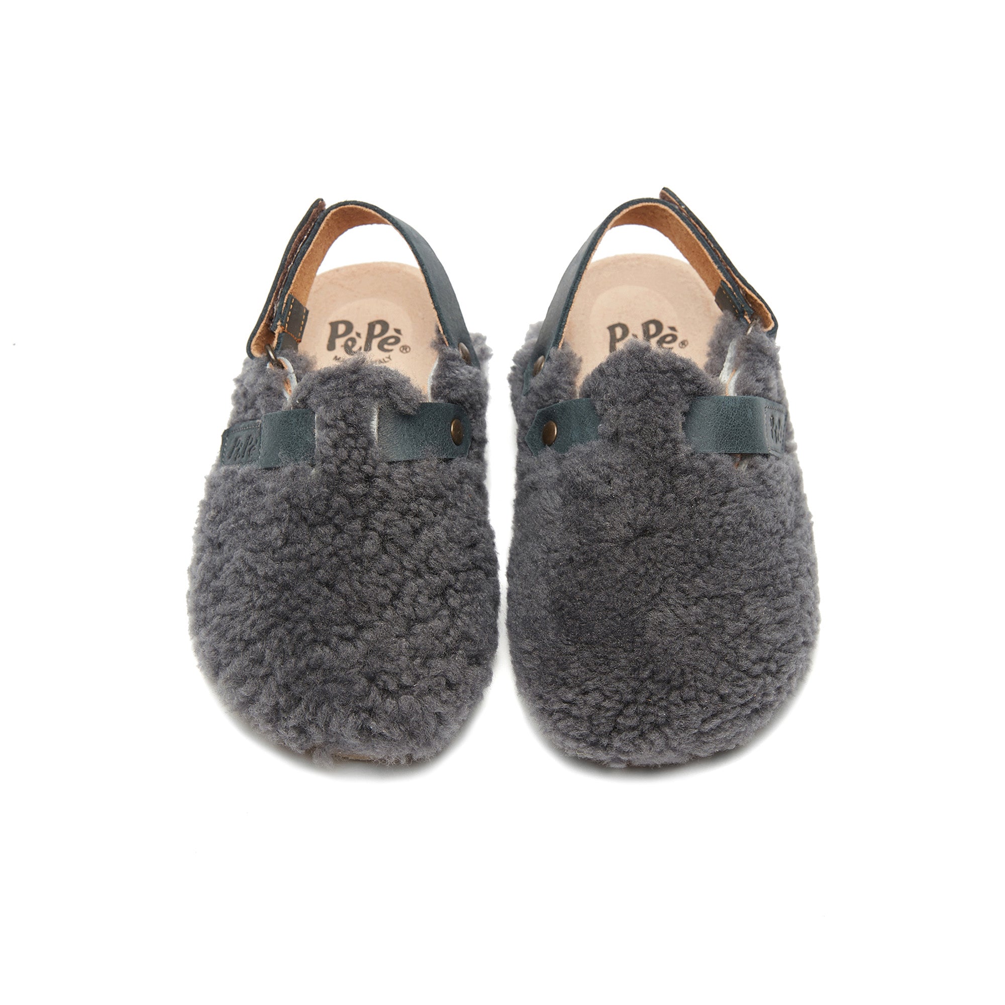 Boys & Girls Charcoal Slippers With Ankle Strap