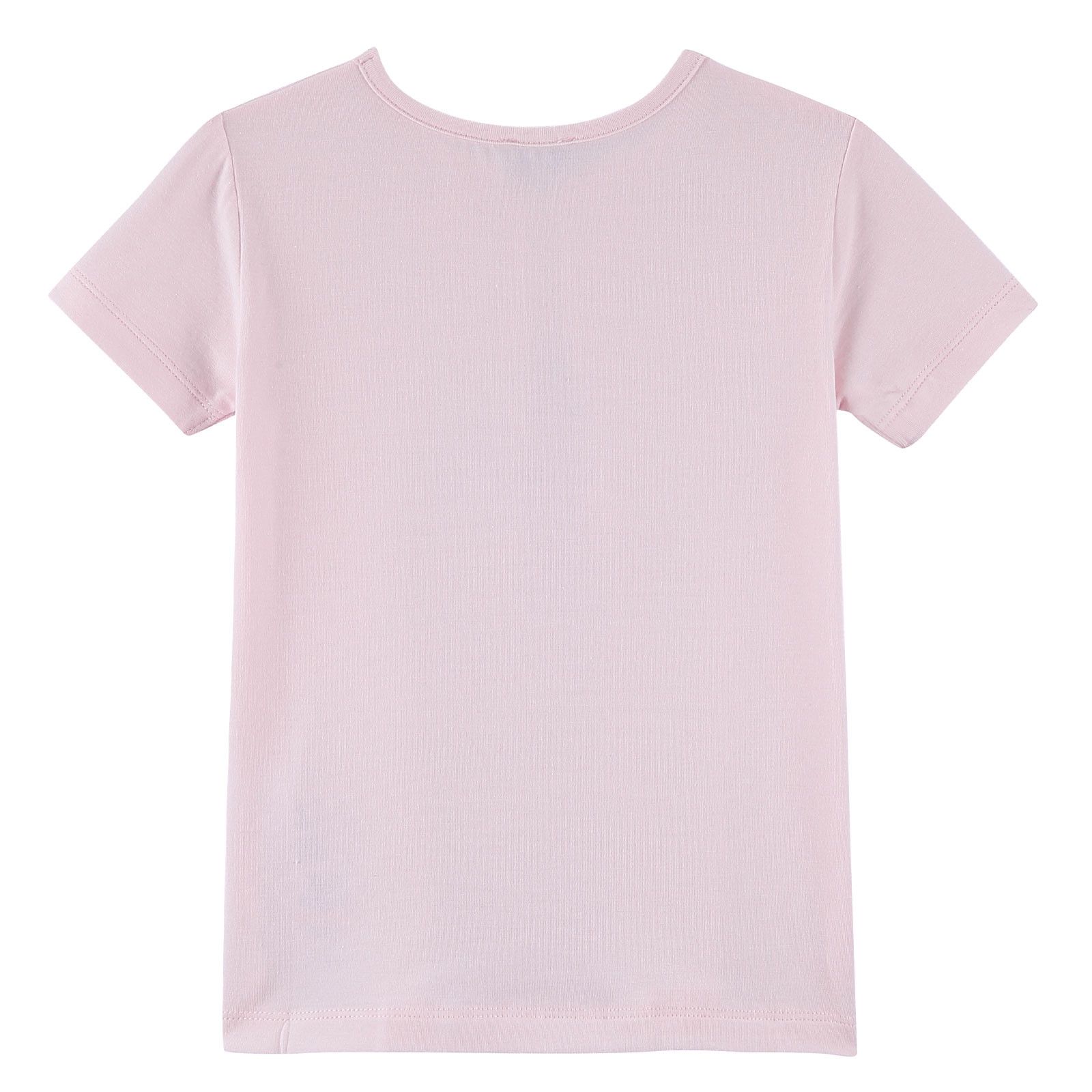 Girls Pink Cotton T-Shirt With Multicolor Horse Print - CÉMAROSE | Children's Fashion Store - 2