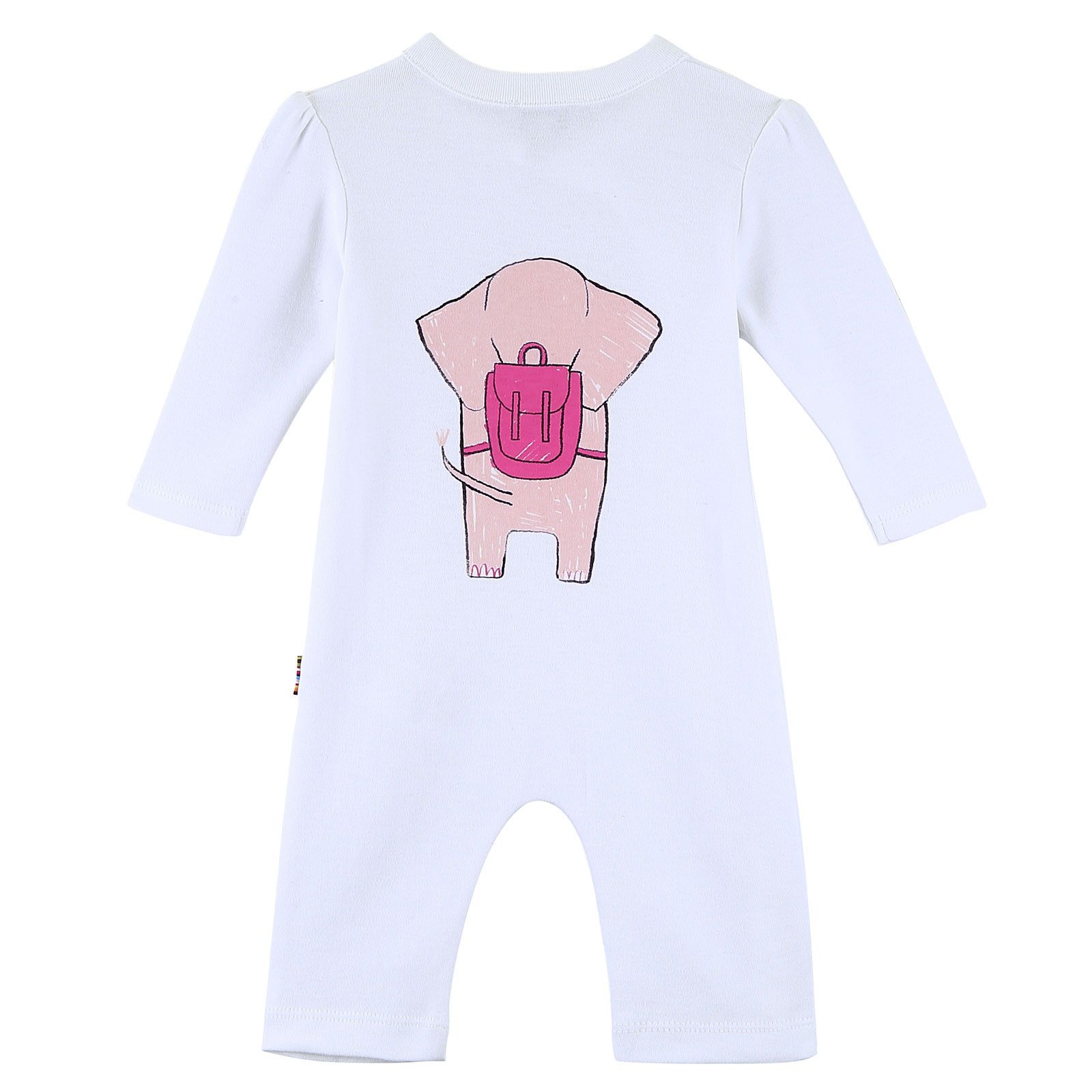 Baby Girls White Fancy Elephant Printed Babygrow - CÉMAROSE | Children's Fashion Store - 2