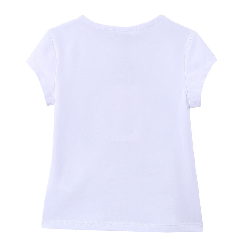 Girls White Tiger Head Embroidered Trims Cotton Jersey T-Shirt - CÉMAROSE | Children's Fashion Store - 2