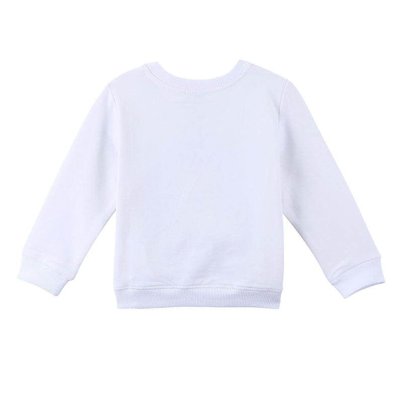 Boys&Girls White Embroidered Statue of Liberty Logo Cotton Sweatshirt - CÉMAROSE | Children's Fashion Store - 3