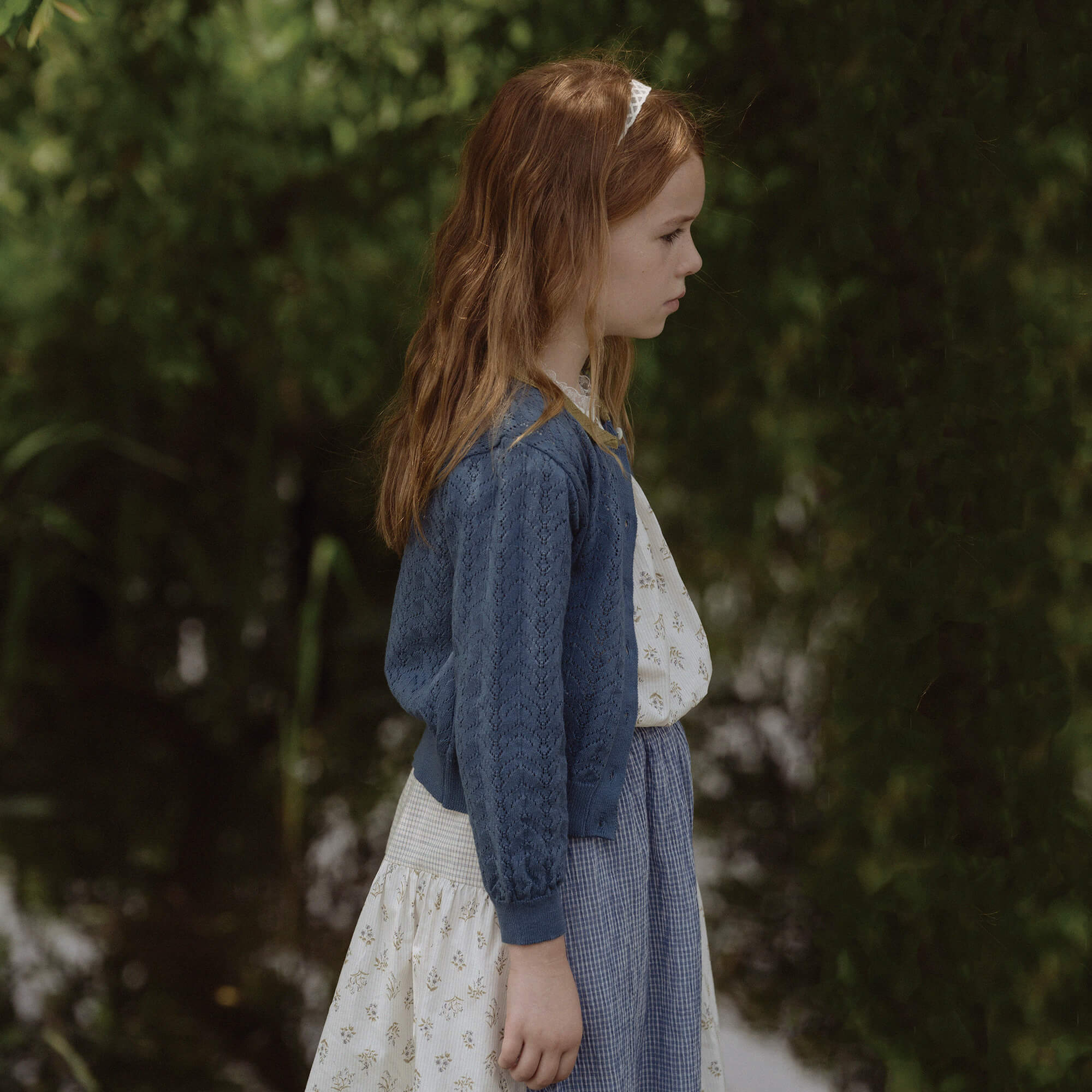 Girls Blue Knit Cardigan