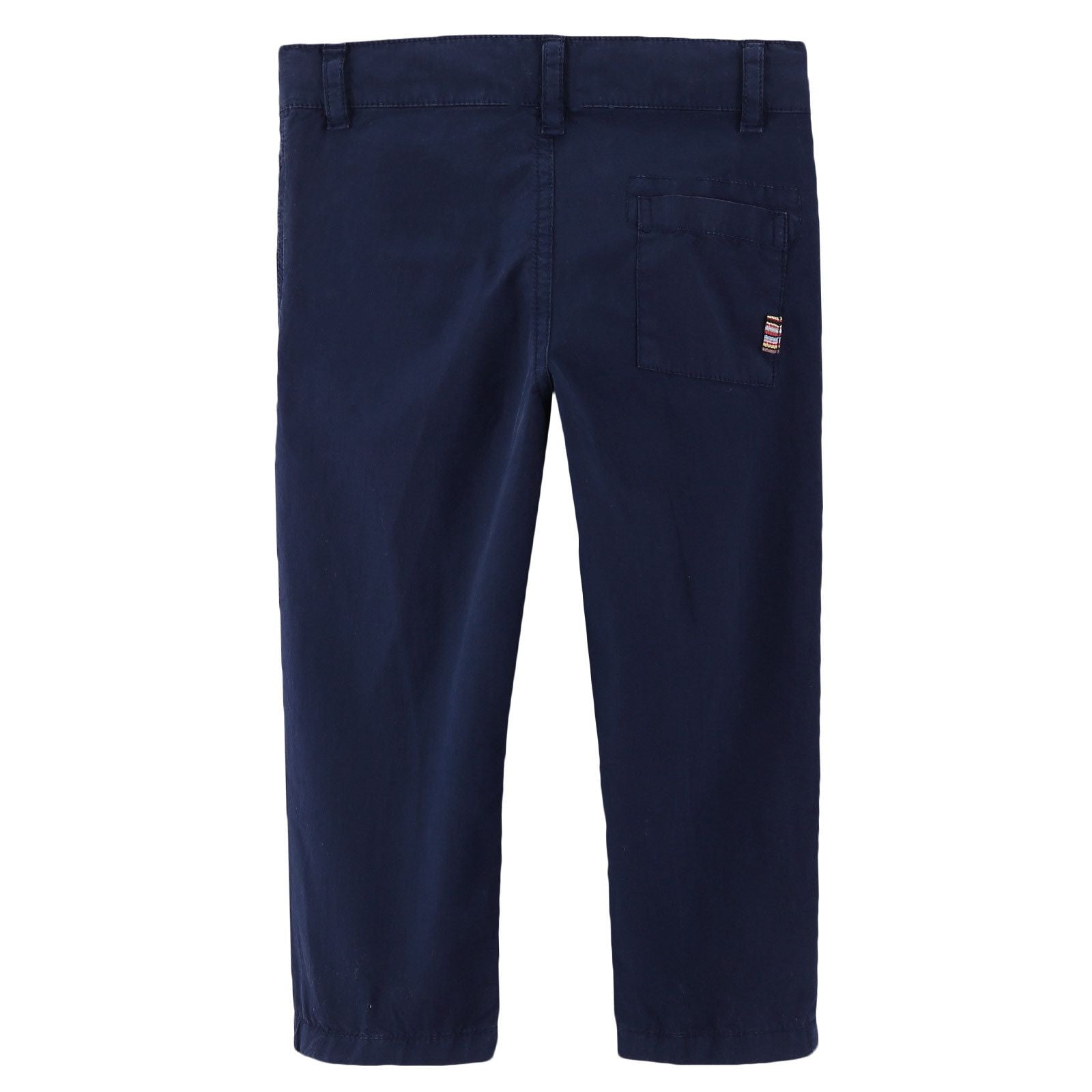 Boys Navy Blue Cotton Straight Cut Style Trousers - CÉMAROSE | Children's Fashion Store - 2
