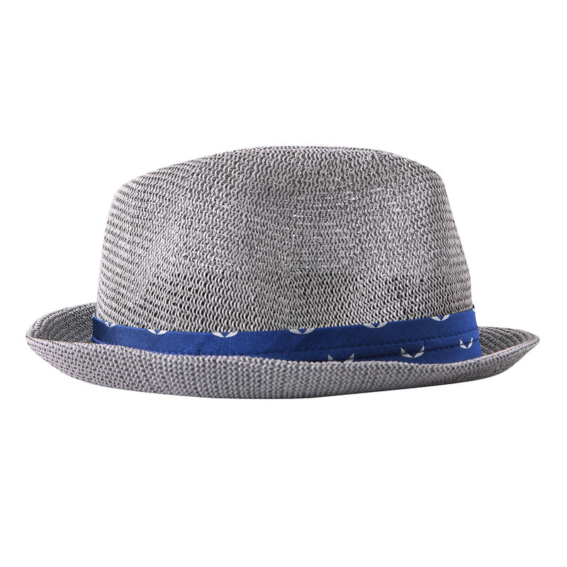 Boys Grey Hat With Blue Ribbon Trims - CÉMAROSE | Children's Fashion Store - 2