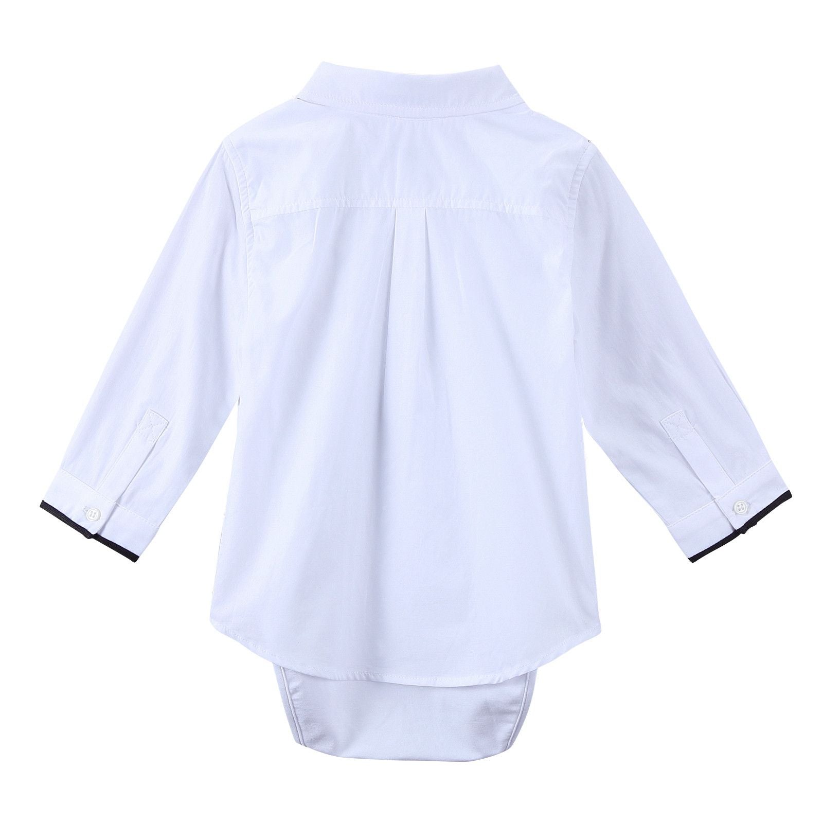 Baby White Shirt Style Cotton Bodysuit - CÉMAROSE | Children's Fashion Store - 2