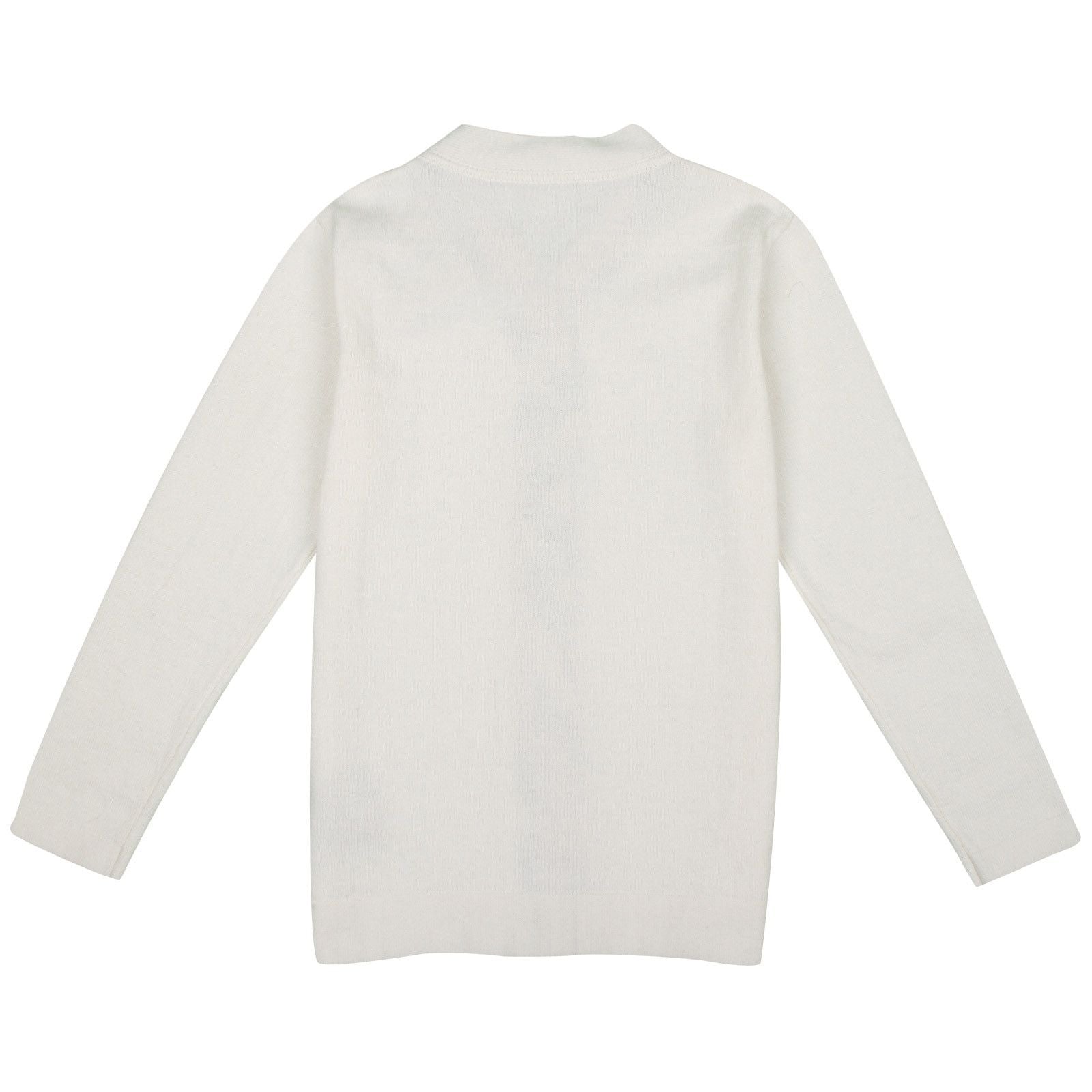 Girls Milk White Cardigan With Check Turn Up Cuffs - CÉMAROSE | Children's Fashion Store - 2
