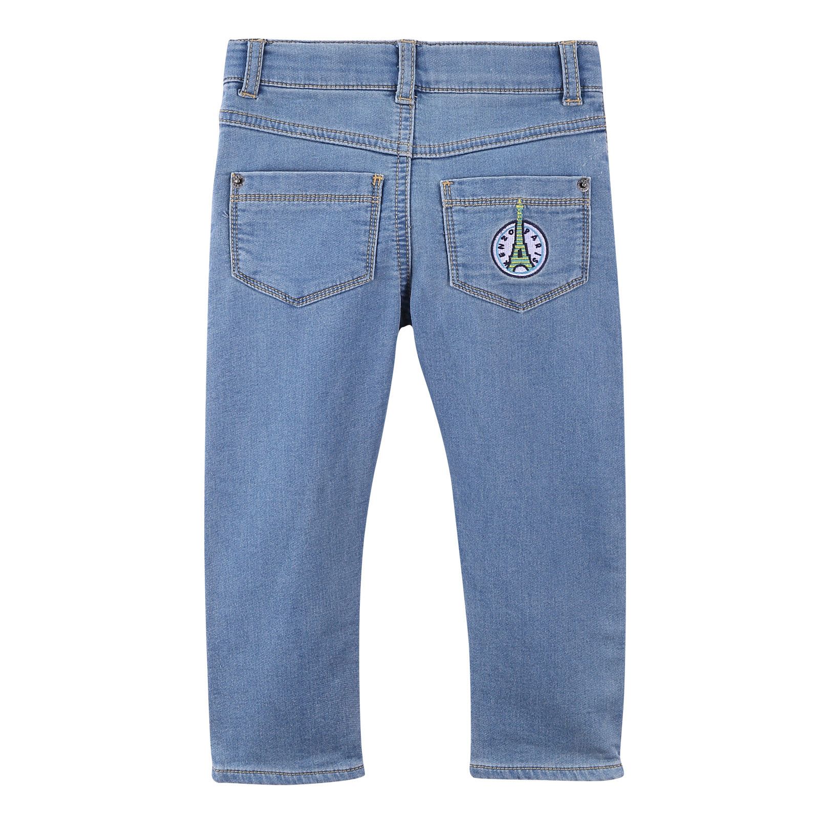 Boys Light Blue Cotton Denim Jeans - CÉMAROSE | Children's Fashion Store - 2