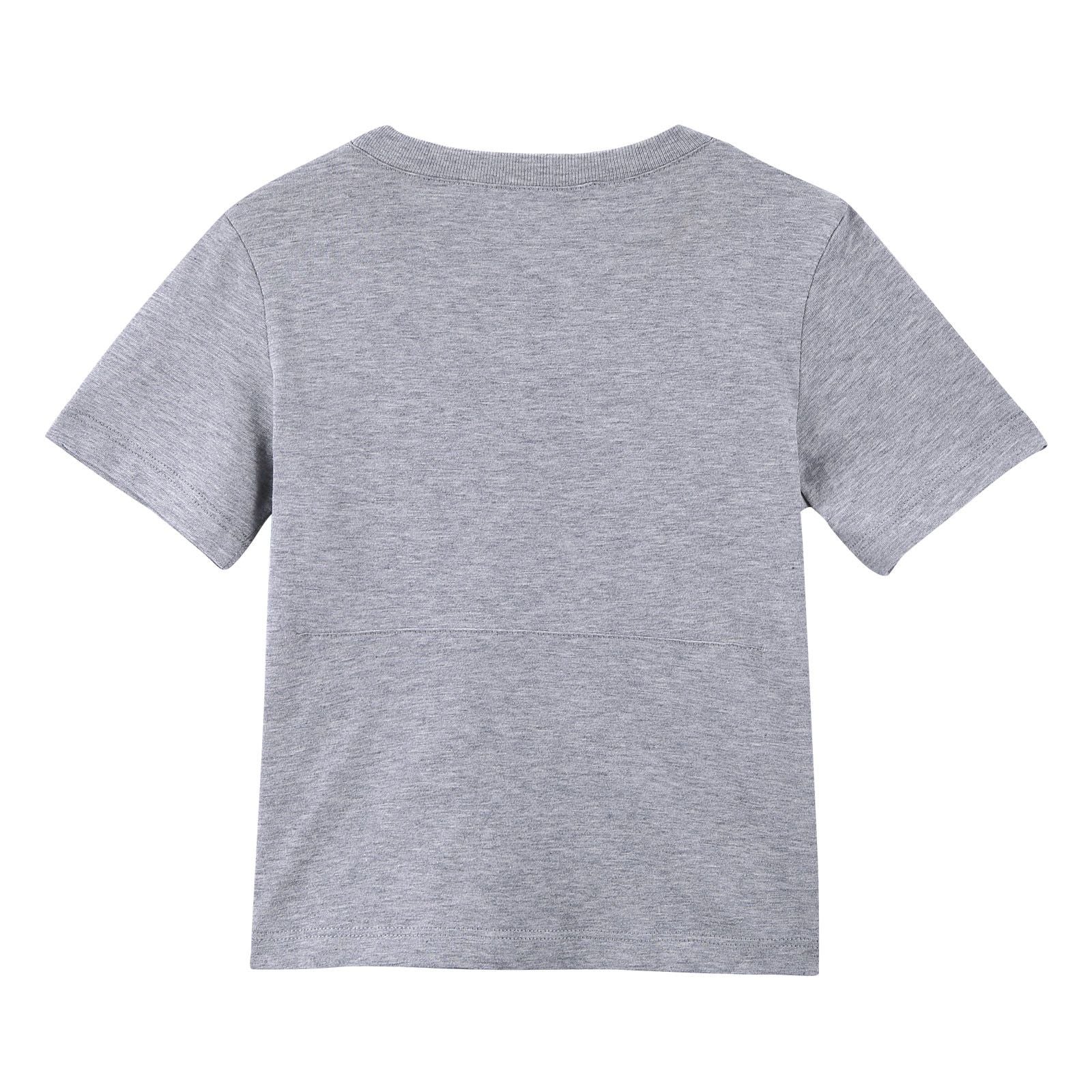 Girls Grey Animal Printed Cotton Jersey T-Shirt - CÉMAROSE | Children's Fashion Store - 2