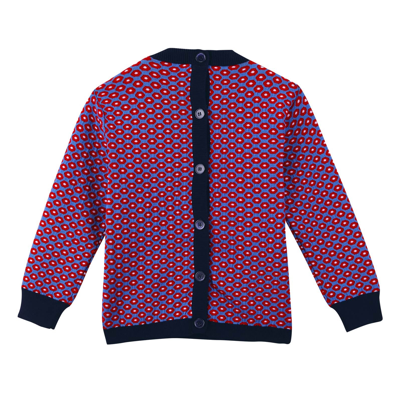 Girls Red Spot Trims Knitted Sweater With Ribbed Cuffs - CÉMAROSE | Children's Fashion Store - 3