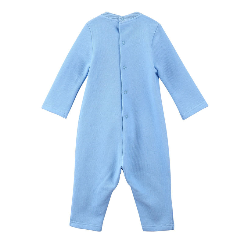 Baby Sky Blue Cotton Embroidered Tiger Head Babygrow - CÉMAROSE | Children's Fashion Store - 2
