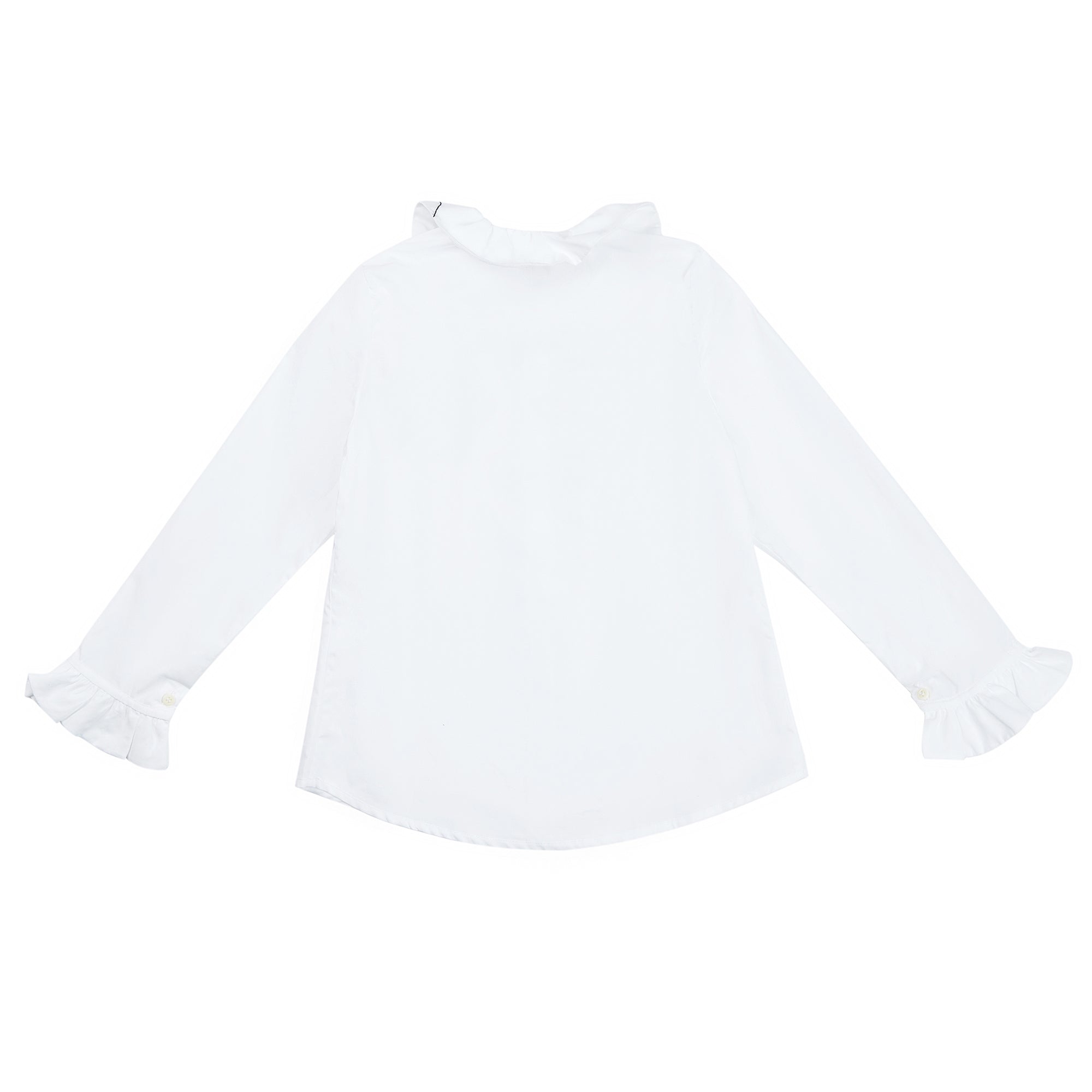 Girls White Lace Cotton Shirt