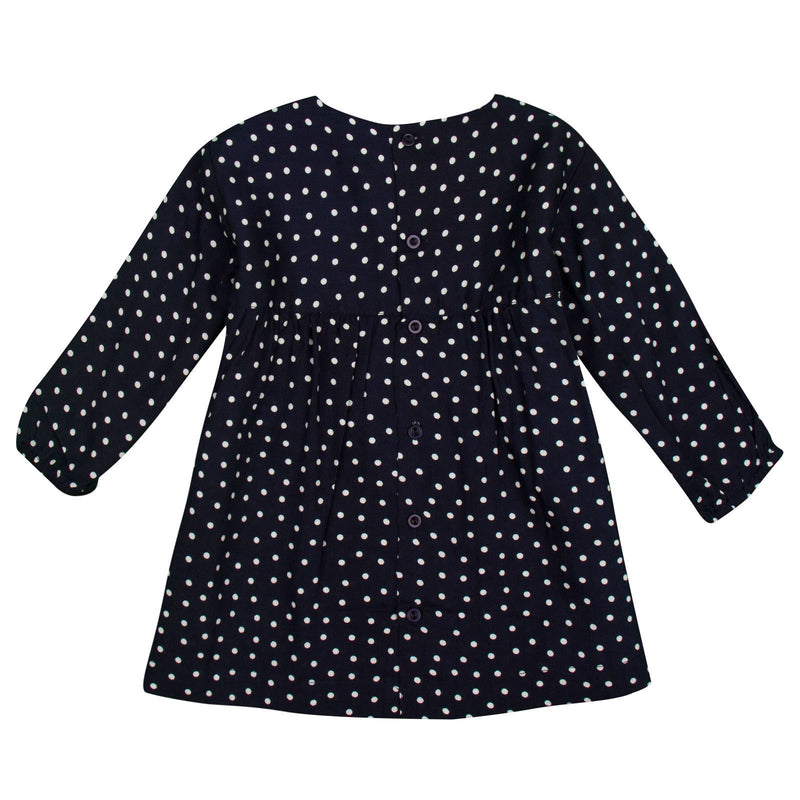 Girls Navy Blue Spot Printed Dress - CÉMAROSE | Children's Fashion Store - 2