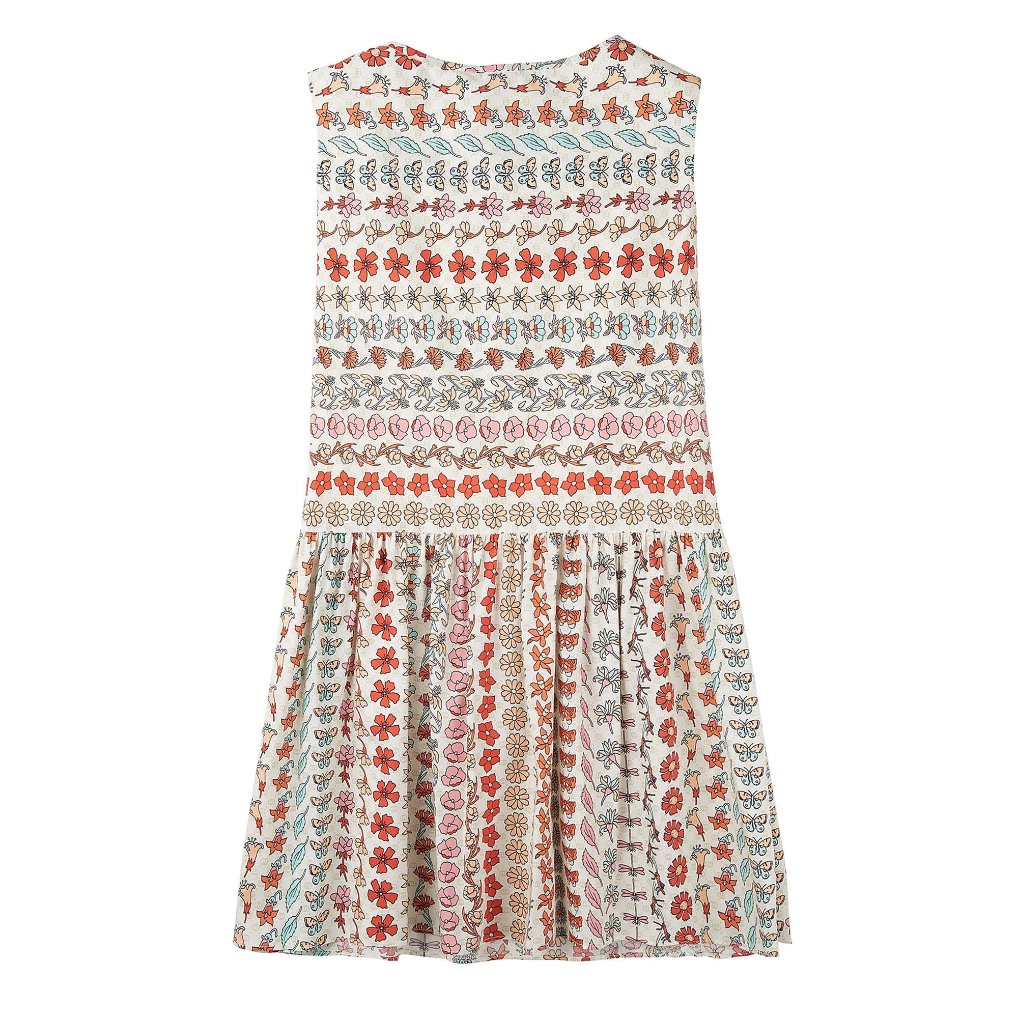 Girls Pink & Red Floral Cotton Dress