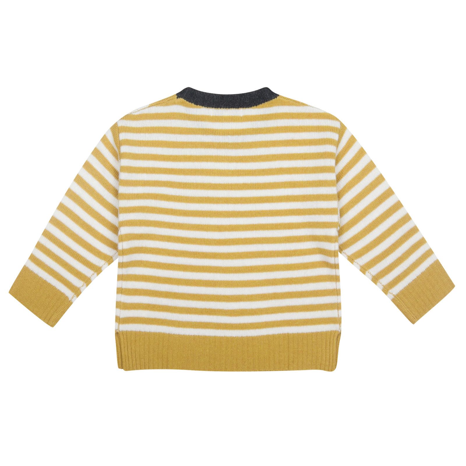 Boys Yellow&White Stripe Wool Knitted Sweater - CÉMAROSE | Children's Fashion Store - 2