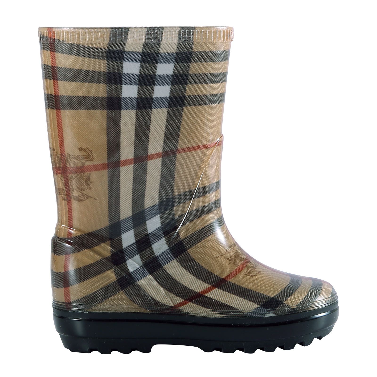 Baby Beige Check Rain Boots - CÉMAROSE | Children's Fashion Store - 2