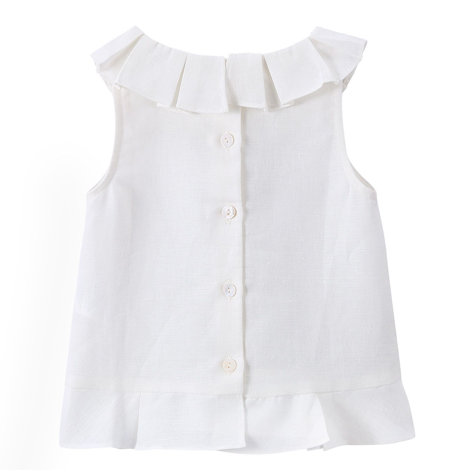 Girls Milk White Ruffled Collar Blouse - CÉMAROSE | Children's Fashion Store - 2