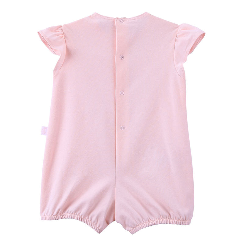 Baby Girls Pink Bird Printed Cotton Short Jersey Bodysuit - CÉMAROSE | Children's Fashion Store - 2