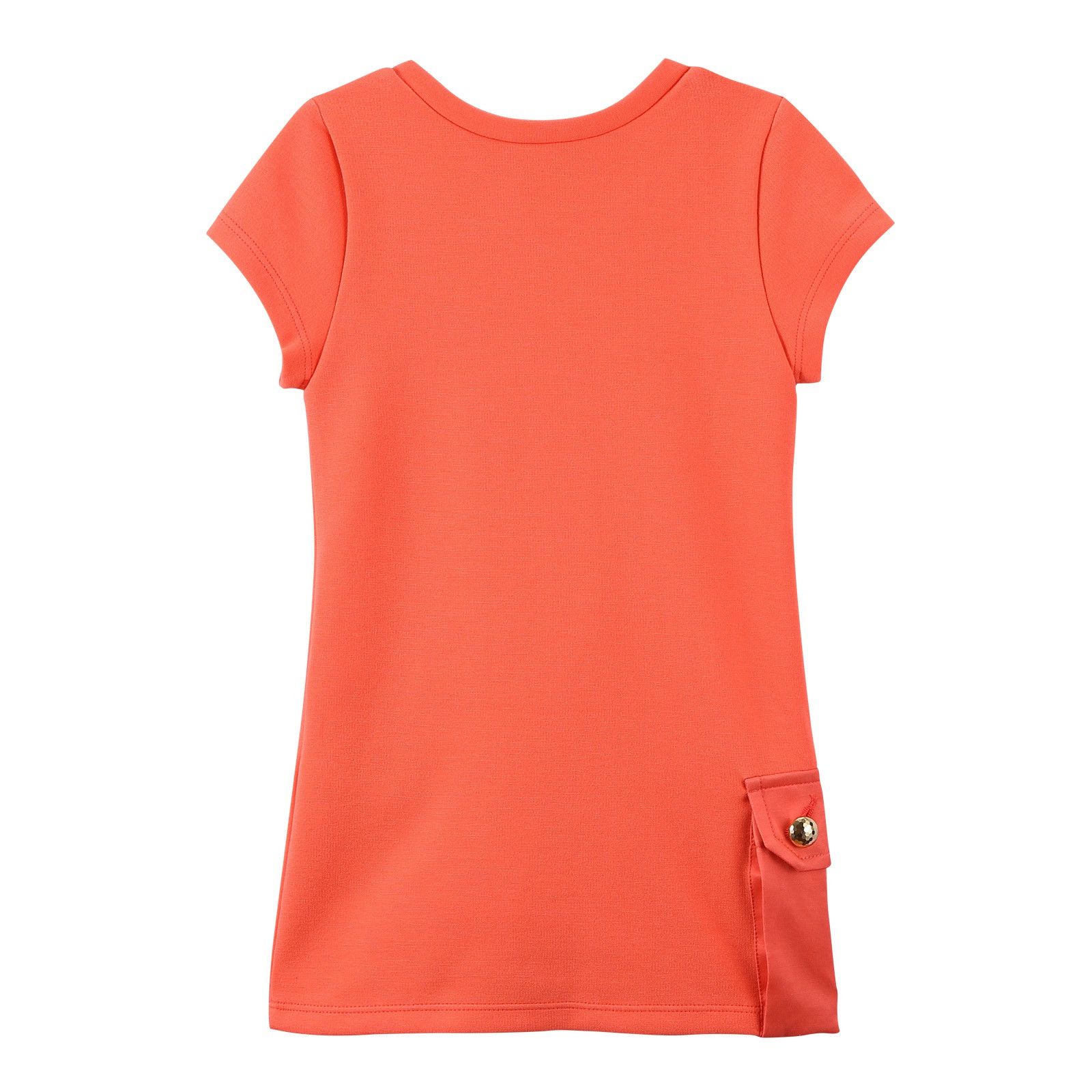 Girls Deep Pink Fleece Dress With Patch Pocket - CÉMAROSE | Children's Fashion Store - 2