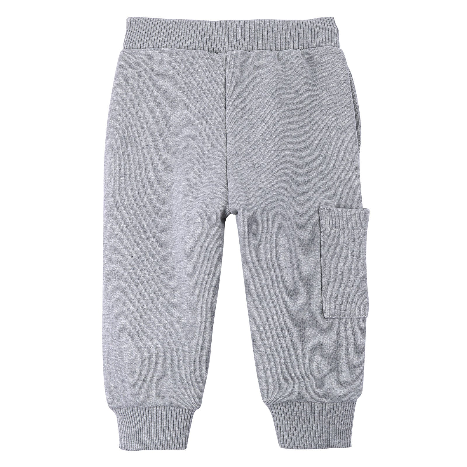 Baby Boys Grey Cotton Trousers With Patch Pockets - CÉMAROSE | Children's Fashion Store - 2
