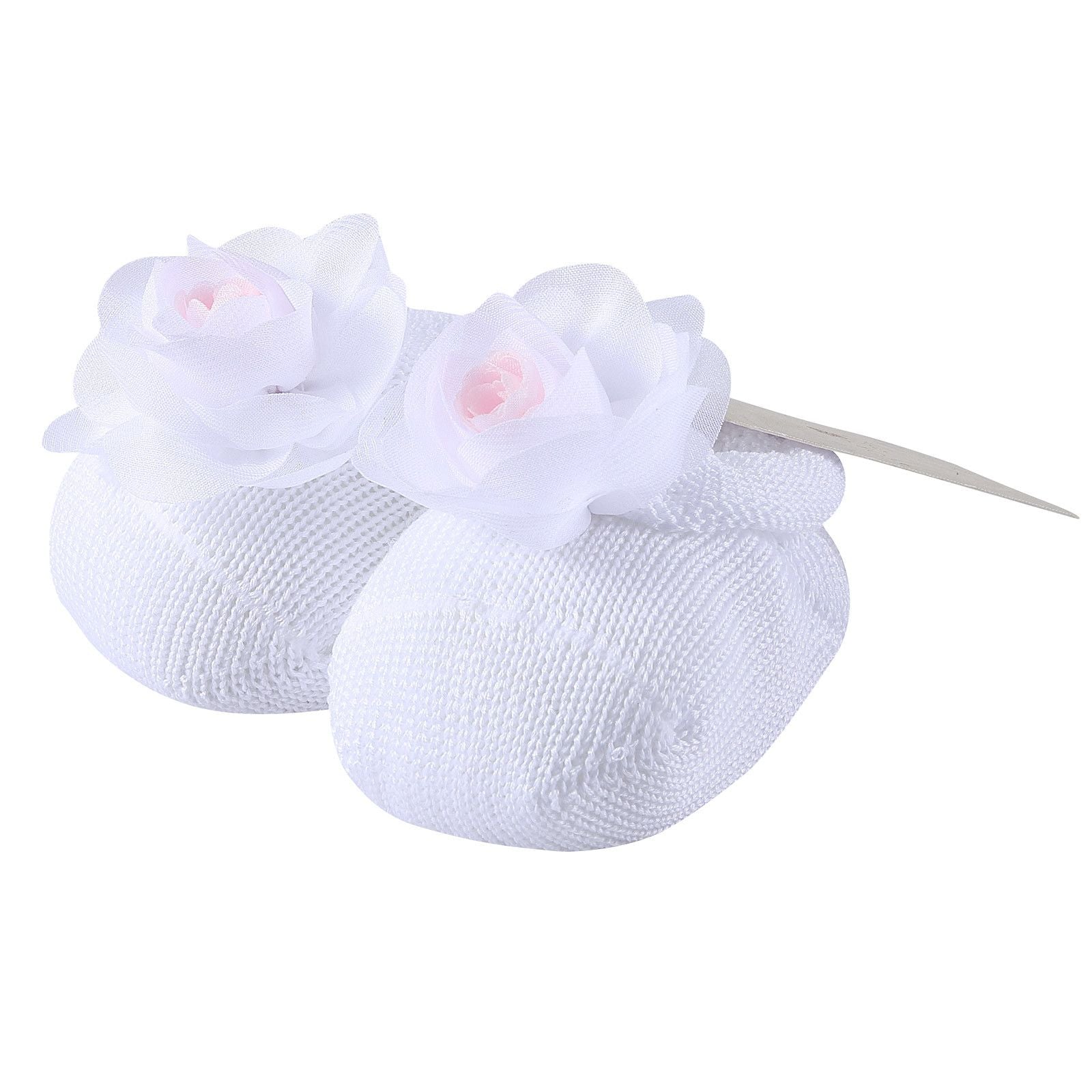 Baby White Knitted Cotton Rose Shoes&Hair Band Gift Set - CÉMAROSE | Children's Fashion Store - 2